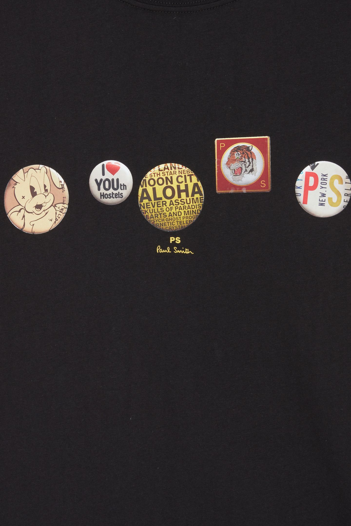 MENS REG FIT T SHIRT BADGES BLACK 7