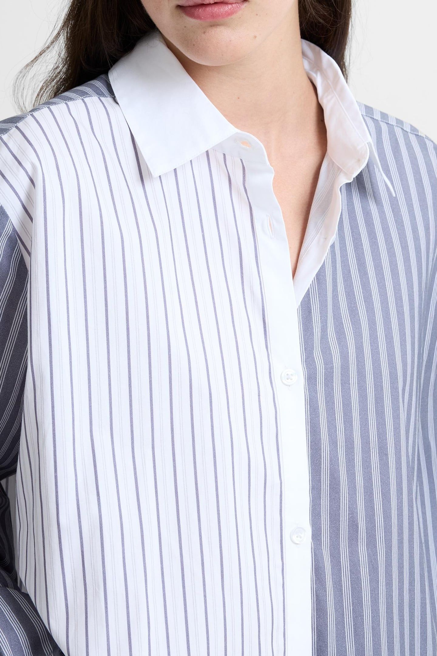 CAMBRIA COTTON STRIPED LS SHIR LINEN WHITE GREY MIX 4