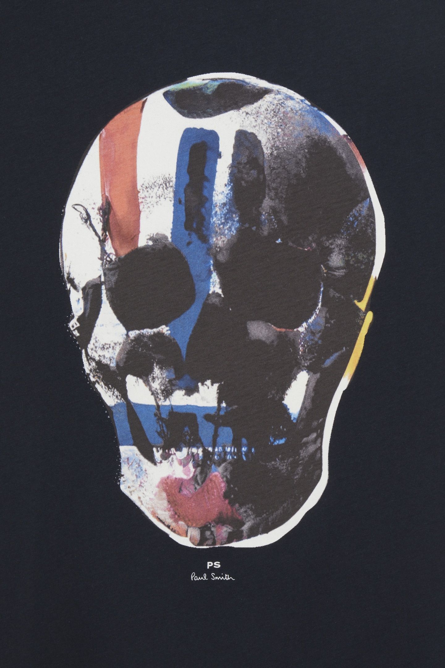 MENS REG FIT SS T SHIRT SKULL RED BLUE VERY DARK NAVY 8