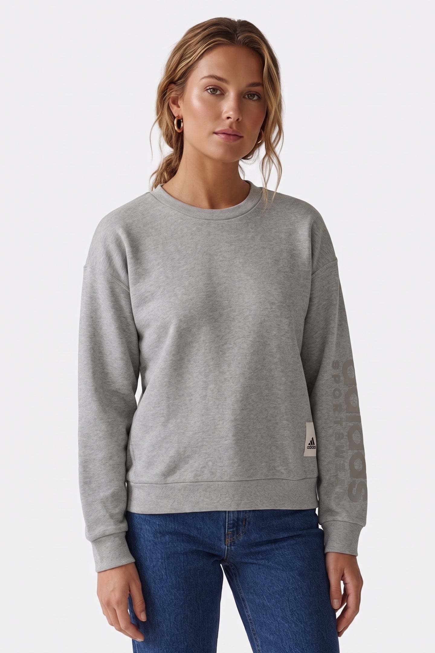 UNISEX SPORTSWEAR LOUNGE FLEECE SWEATSHIRT MEDIUM GREY HEATH 1