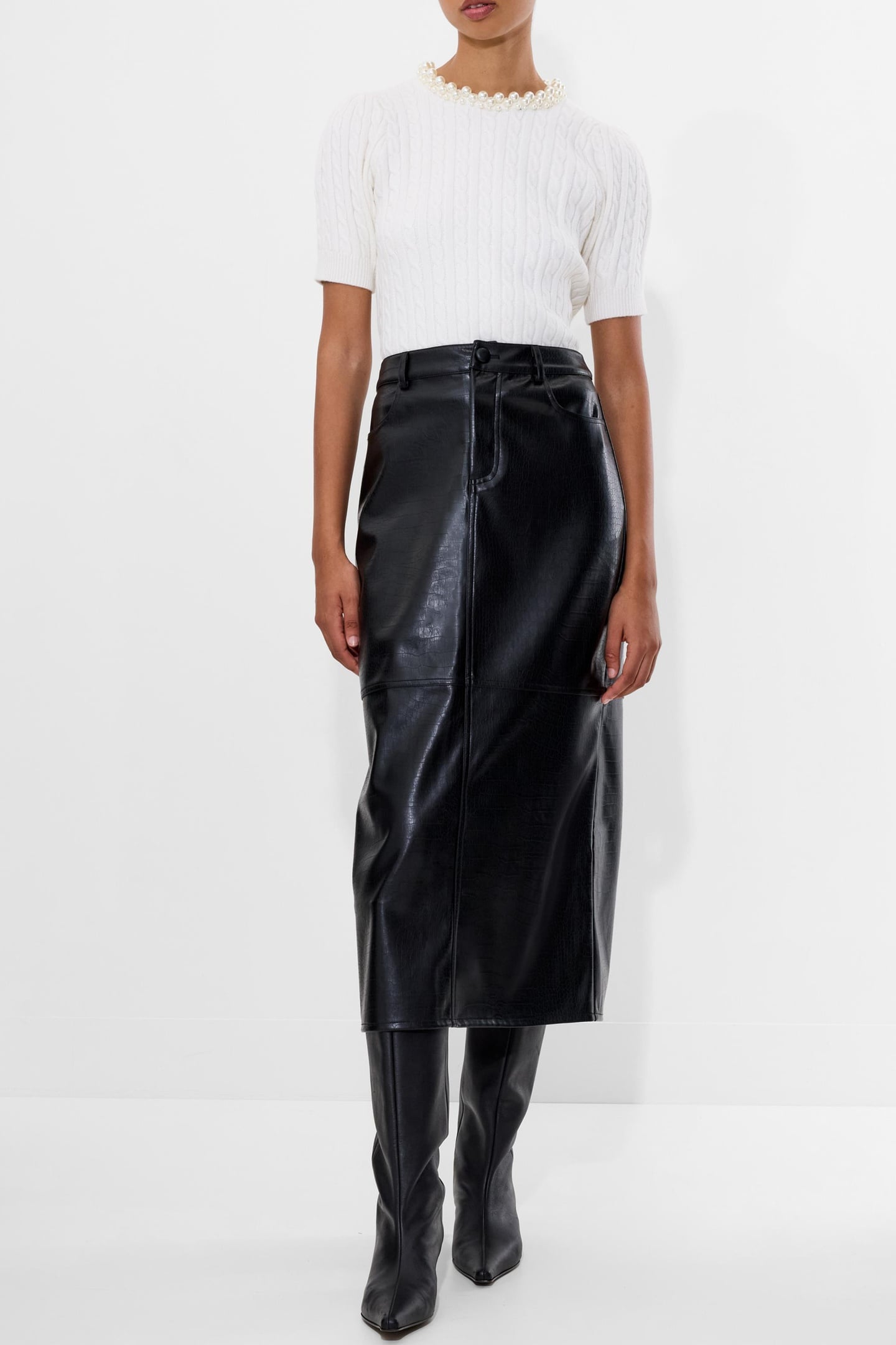 BRODY CROC PRINTED SKIRT BLACK 1