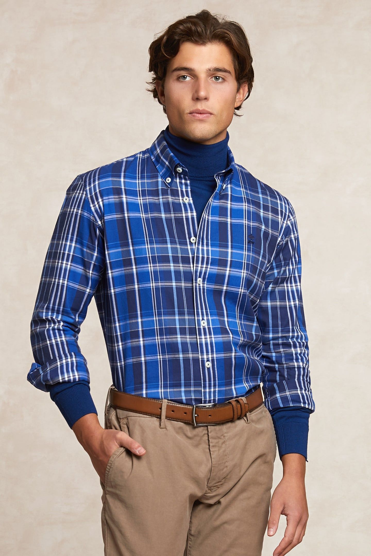 CHECKED FLANNEL SHIRT BLUE/GREY 3