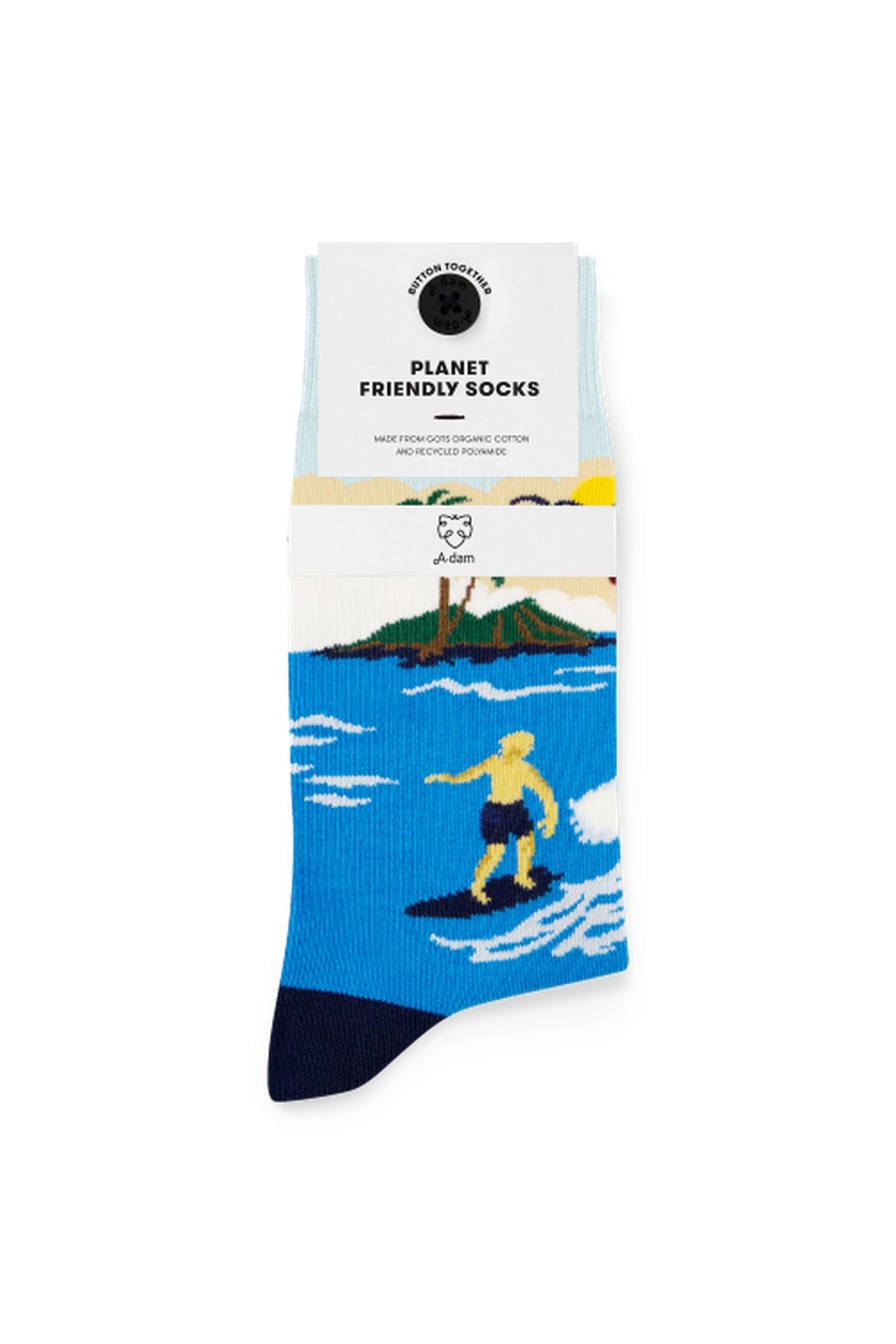 A-DAM 3-PACK CASUAL SOCKS BLUE SURF BLUE DARK NAVY 3