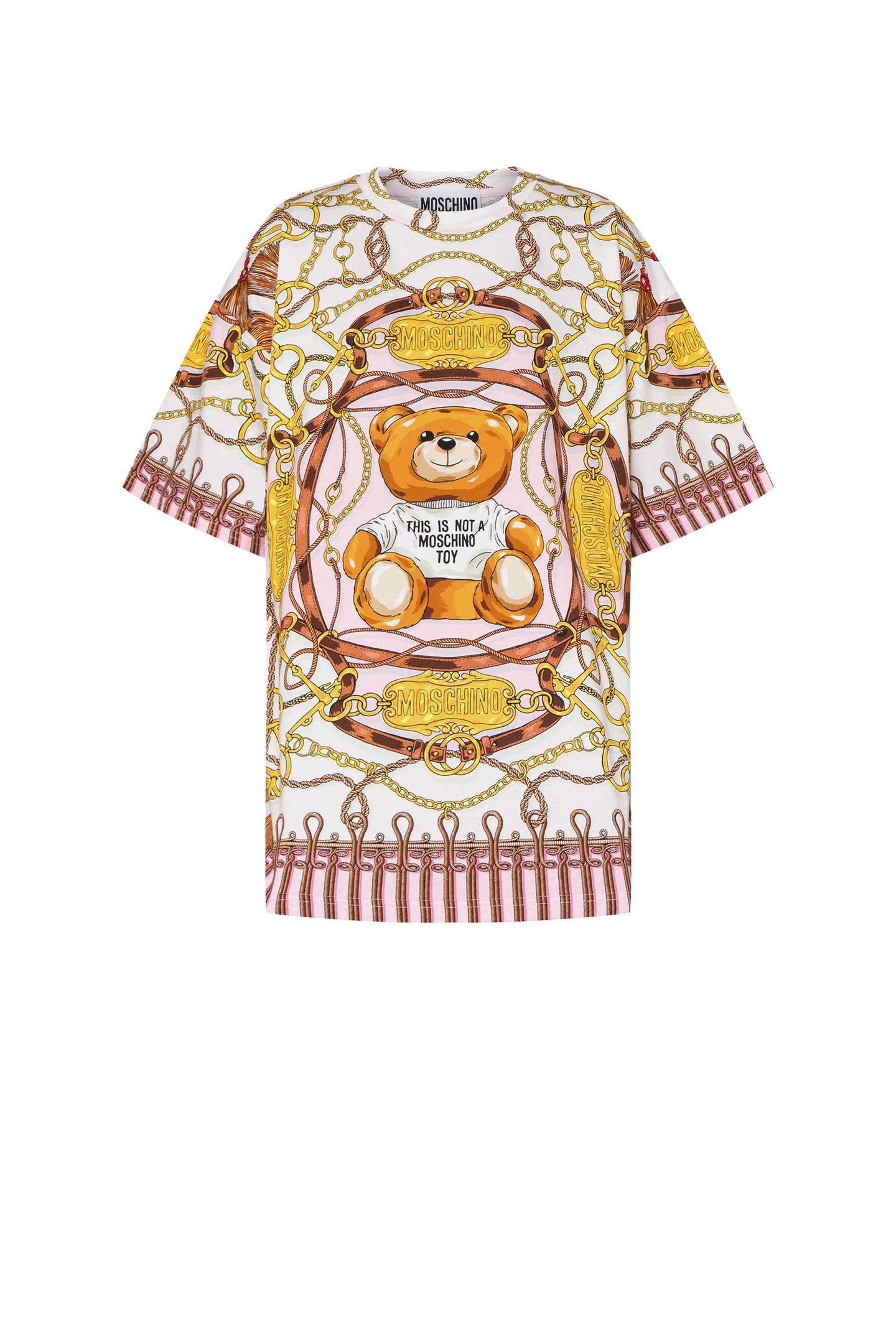 T-SHIRT IN JERSEY MILITARY TEDDY SCARF PINK 3