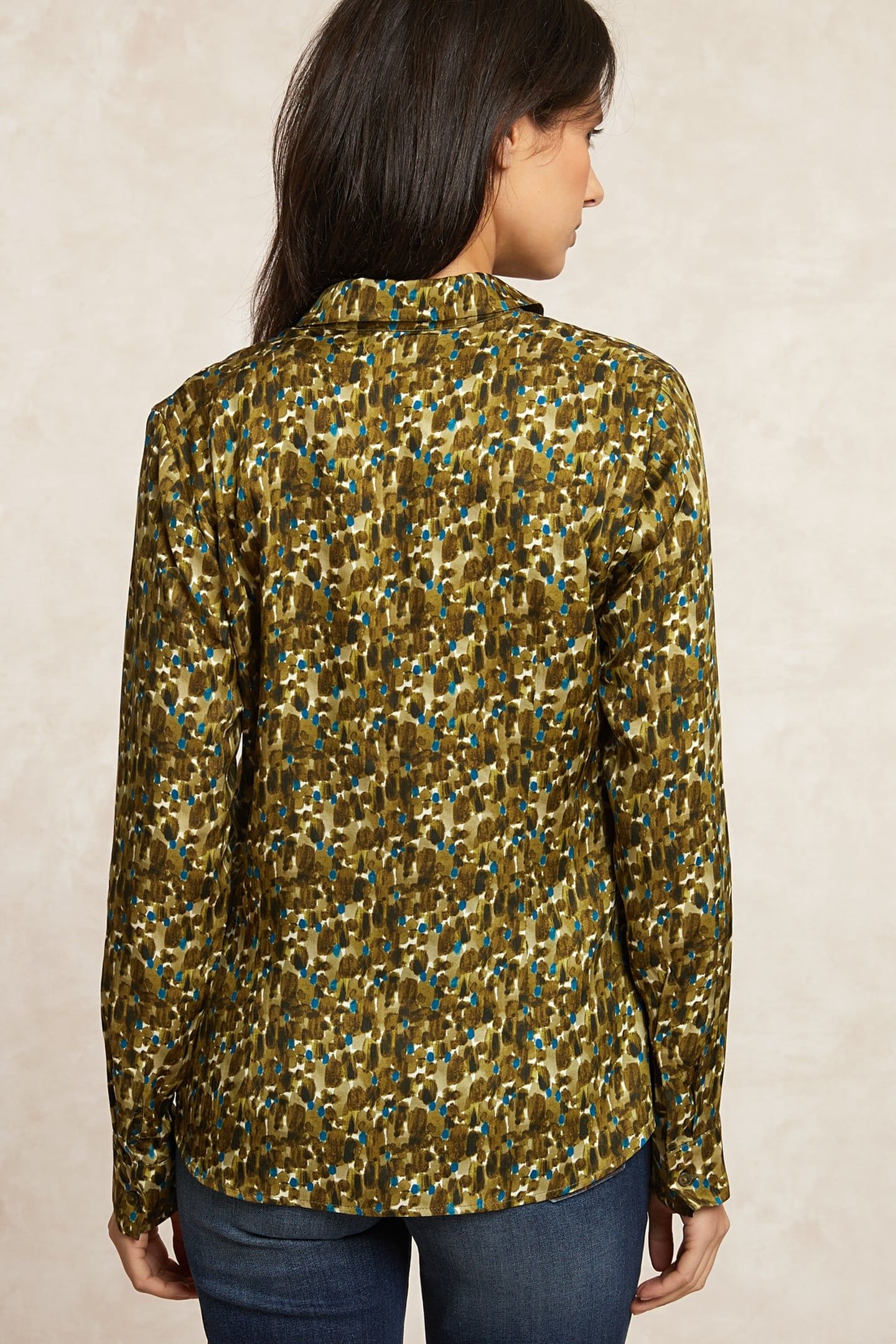 CLASSIC FANTASY BLOUSE KHAKI/BLUE MULTI 2