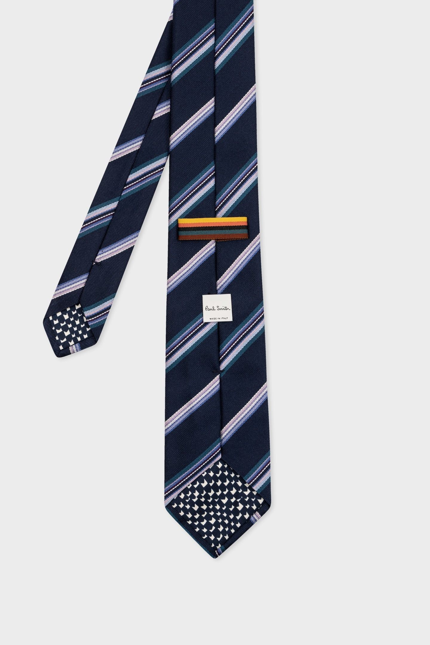 MEN TIE MULTICOL STRIPE NAVY 2