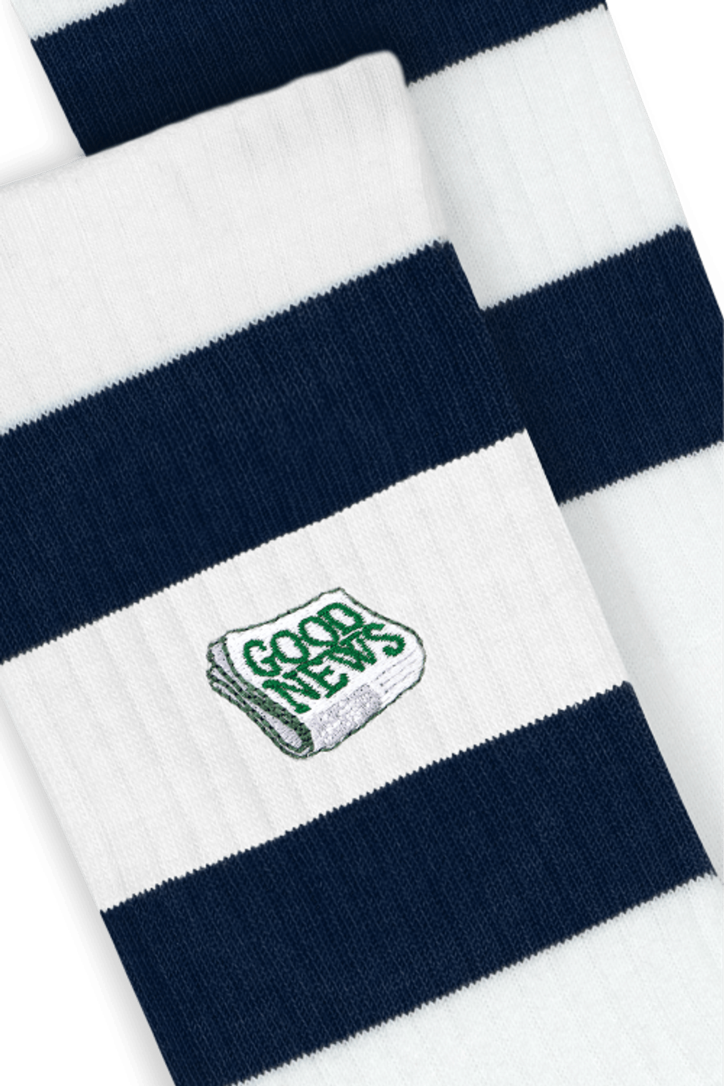 A-DAM 3-PACK CREW SOCKS NAVY STRIPES GOOD NEWS WHITE 4
