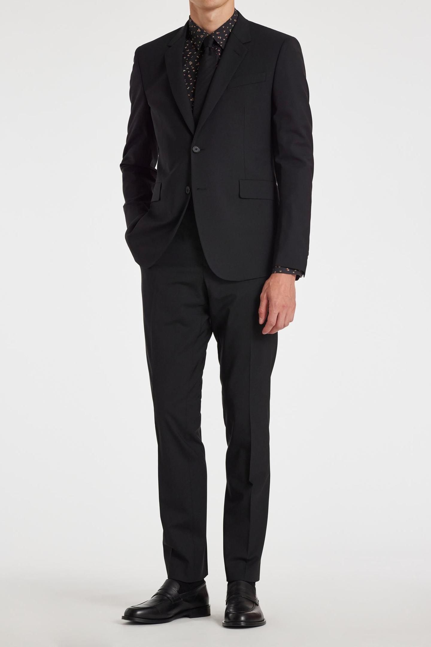 MENS SLIM FIT 2 BUTTON SUIT BLACK 6