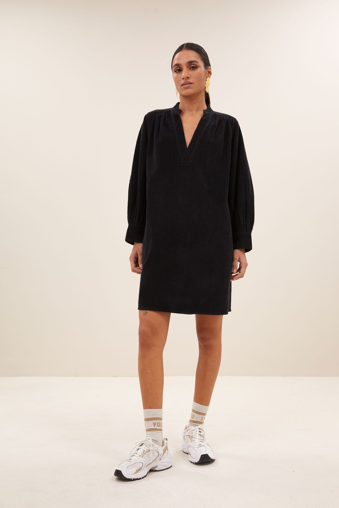 JINA CORD DRESS MIDNIGHT 1