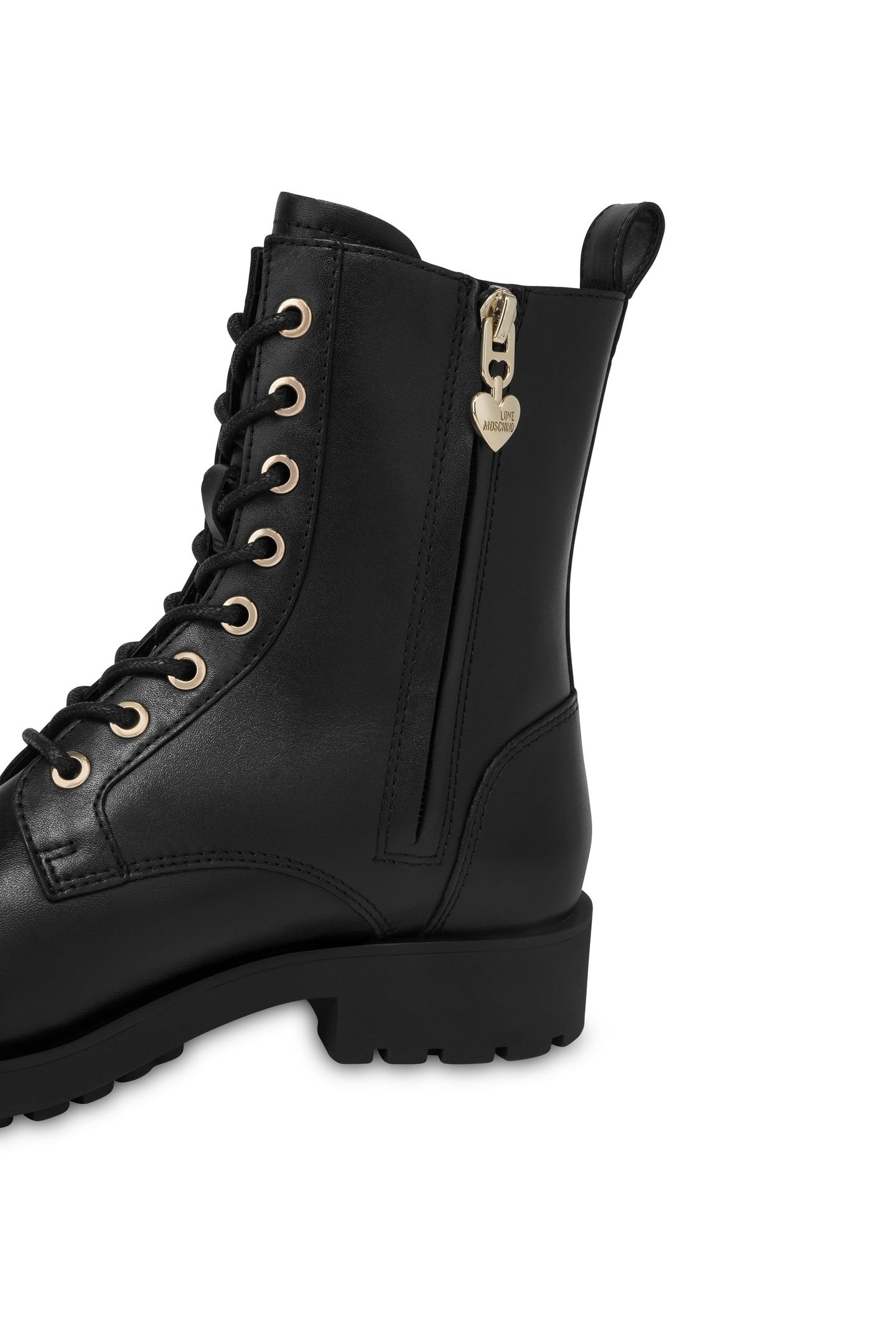 BLACK COMBAT BOOTS WITH GOLDEN LOGO BLACK 4