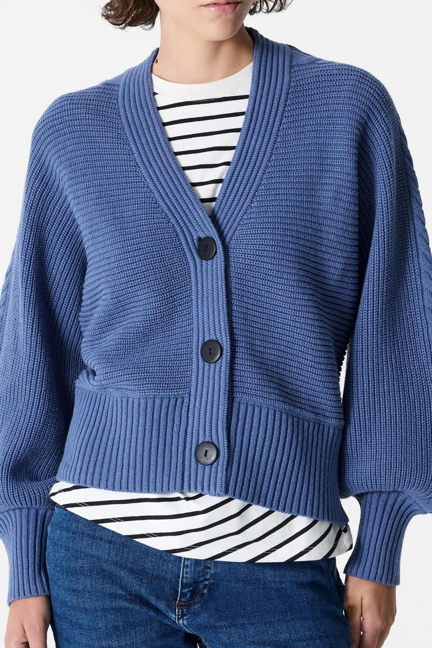 TONIA KNITS V NK CARDIGAN SLATE BLUE 2
