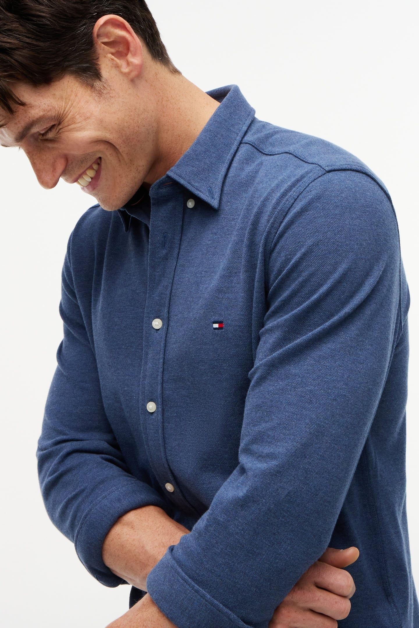 KNIT PIQUE SHIRT DARK BLUE HEATHER 5