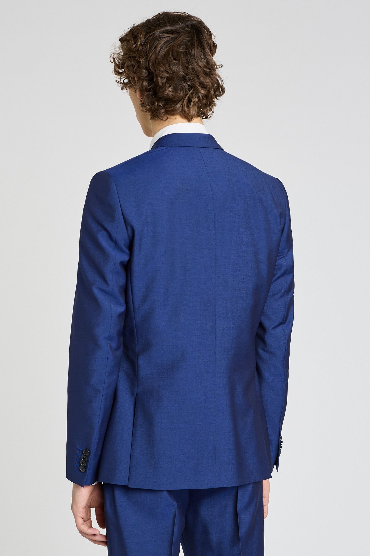 MENS TAILORED FIT 3PCE 2 BUTTON SUIT COBALT BLUE 4