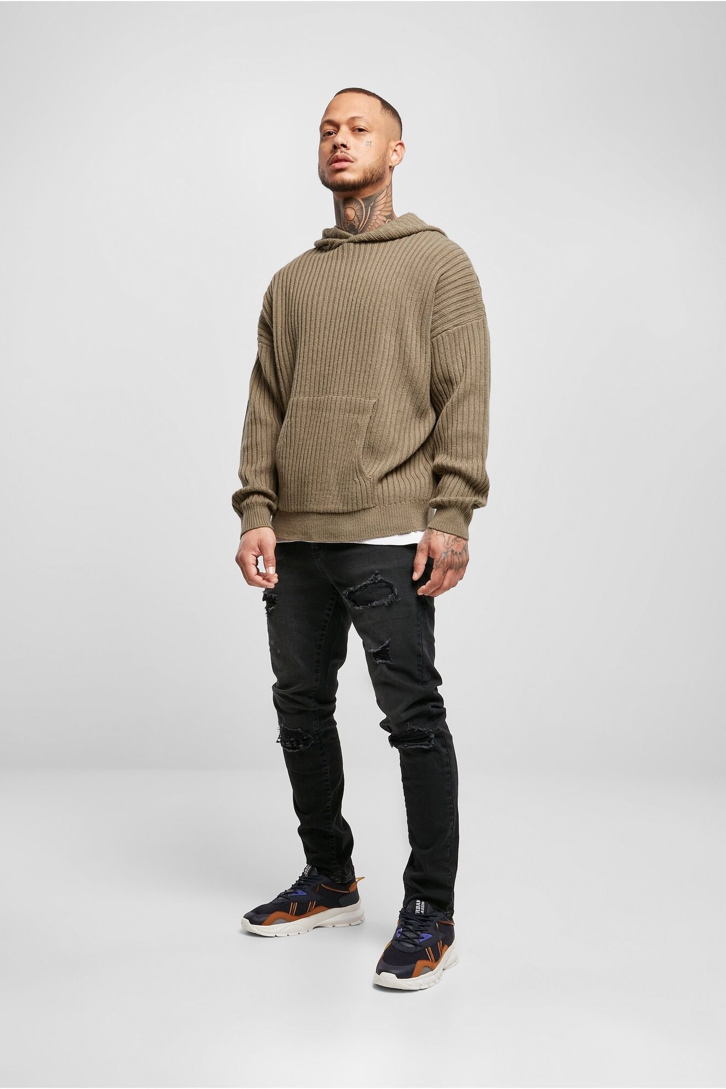 KNITTED HOODY DARKKHAKI 7