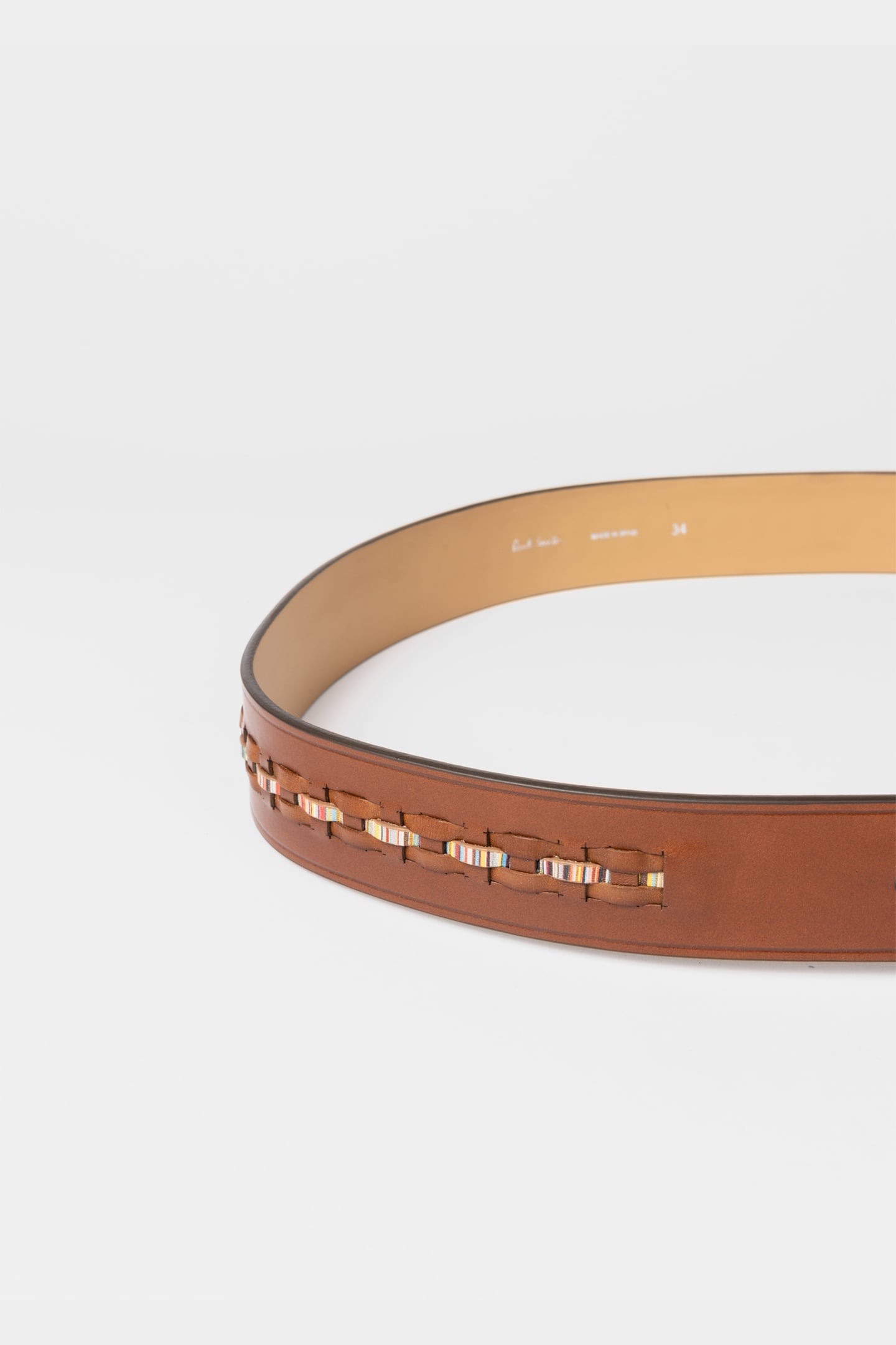 MEN BELT WOVEN INSET HAZELNUT 4