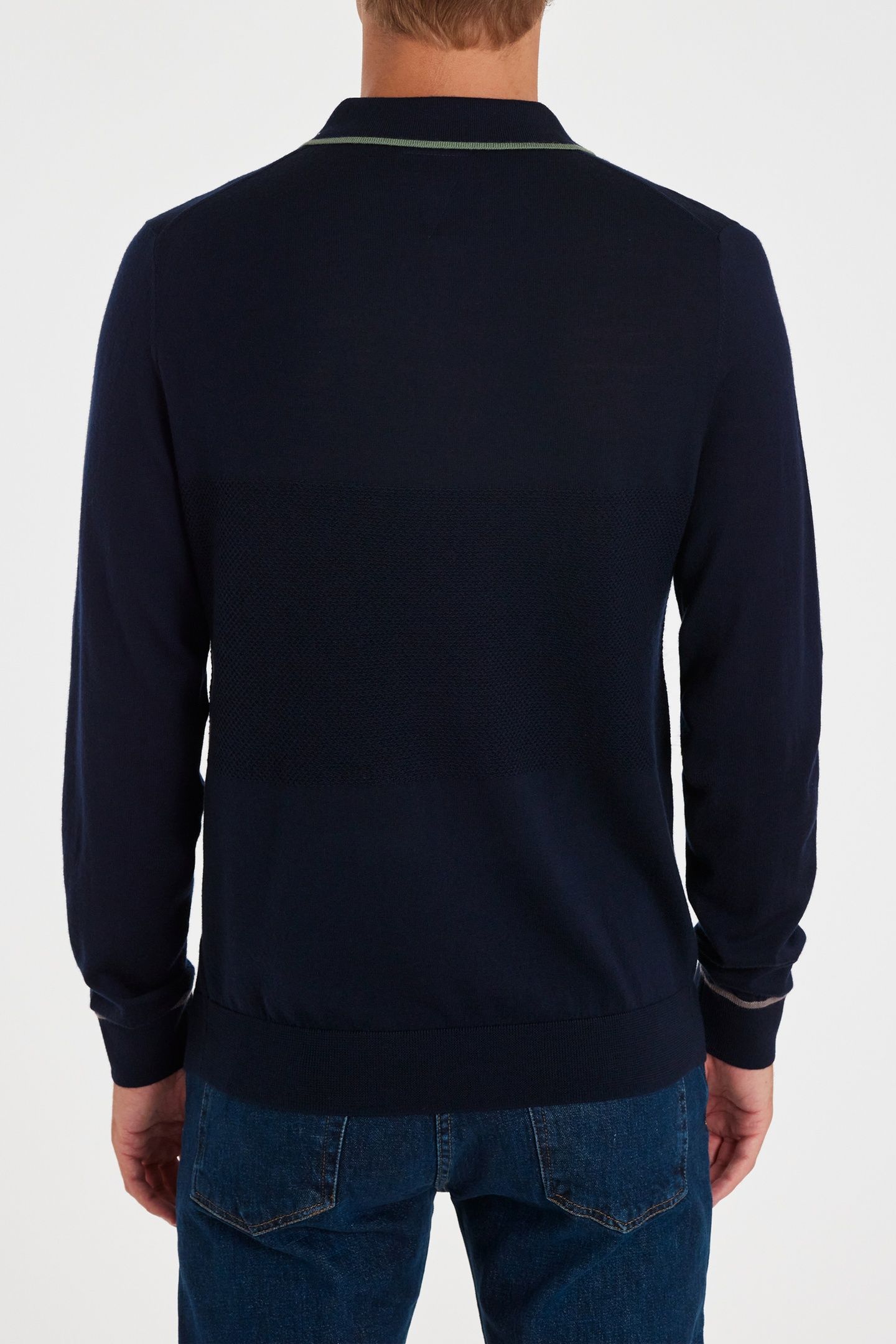 MENS SWEATER ZIP NECK VERY DARK NAVY 3