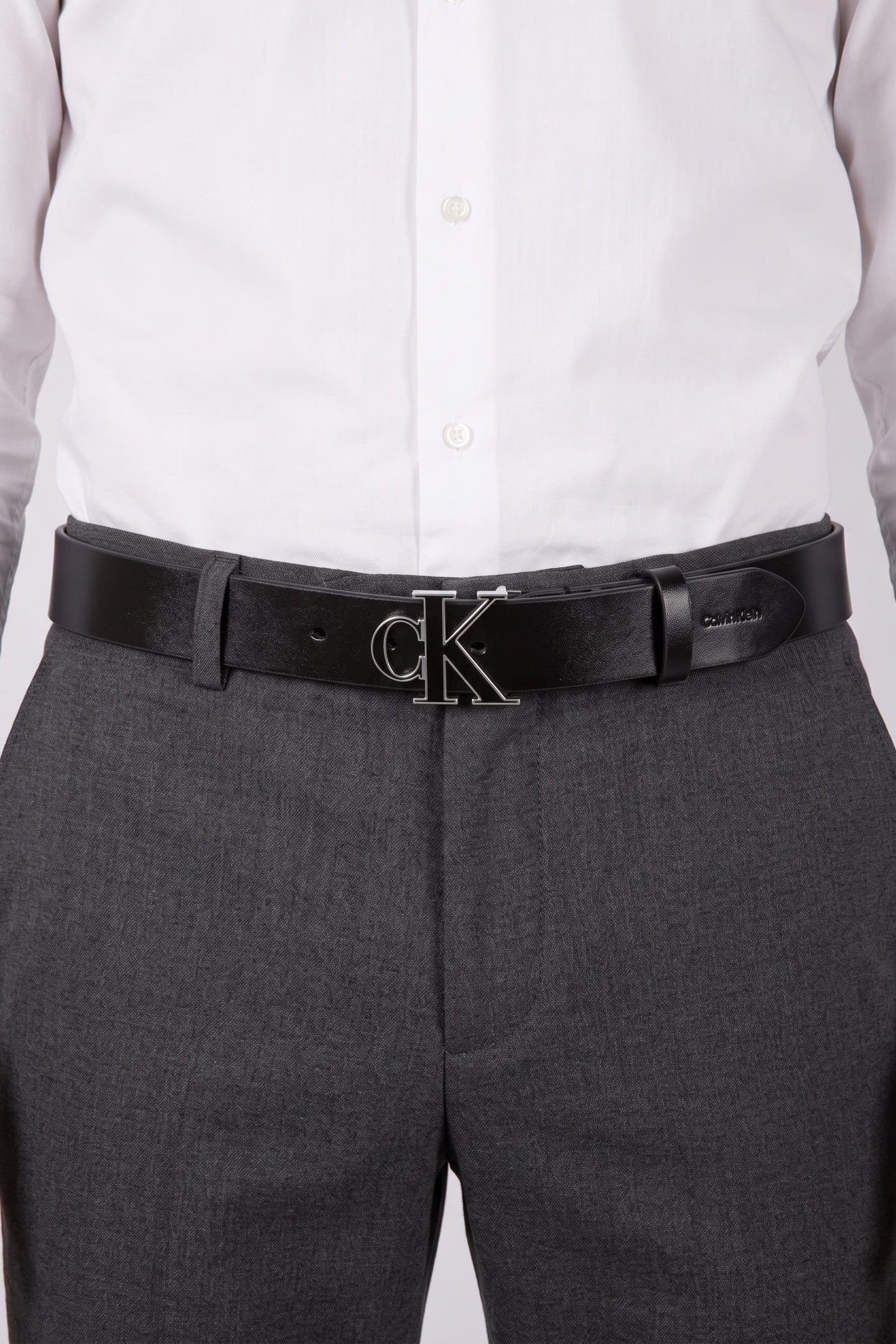 ROUND BUCKLE 30MM BELT BLACK/ANTIQUE NICKEL 4