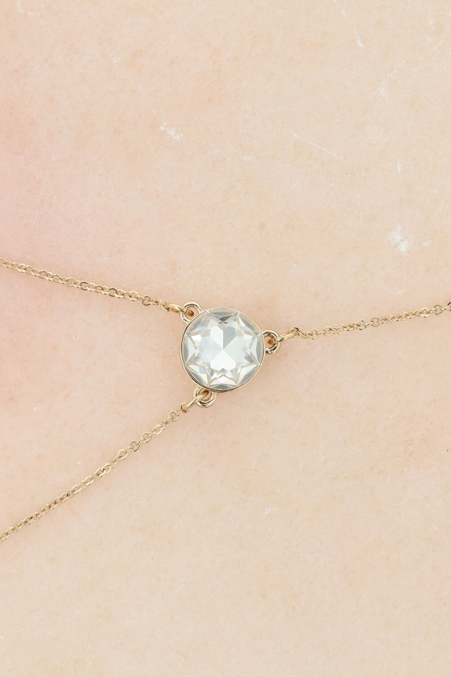 GOLDEN ANKLE CHAIN WITH CRYSTALS CRYSTAL 4