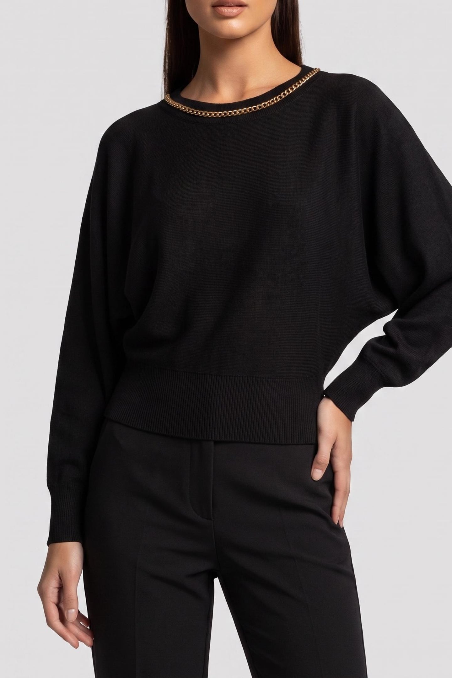 ABEL CN DOLMAN SLEEV JET BLACK A996 1
