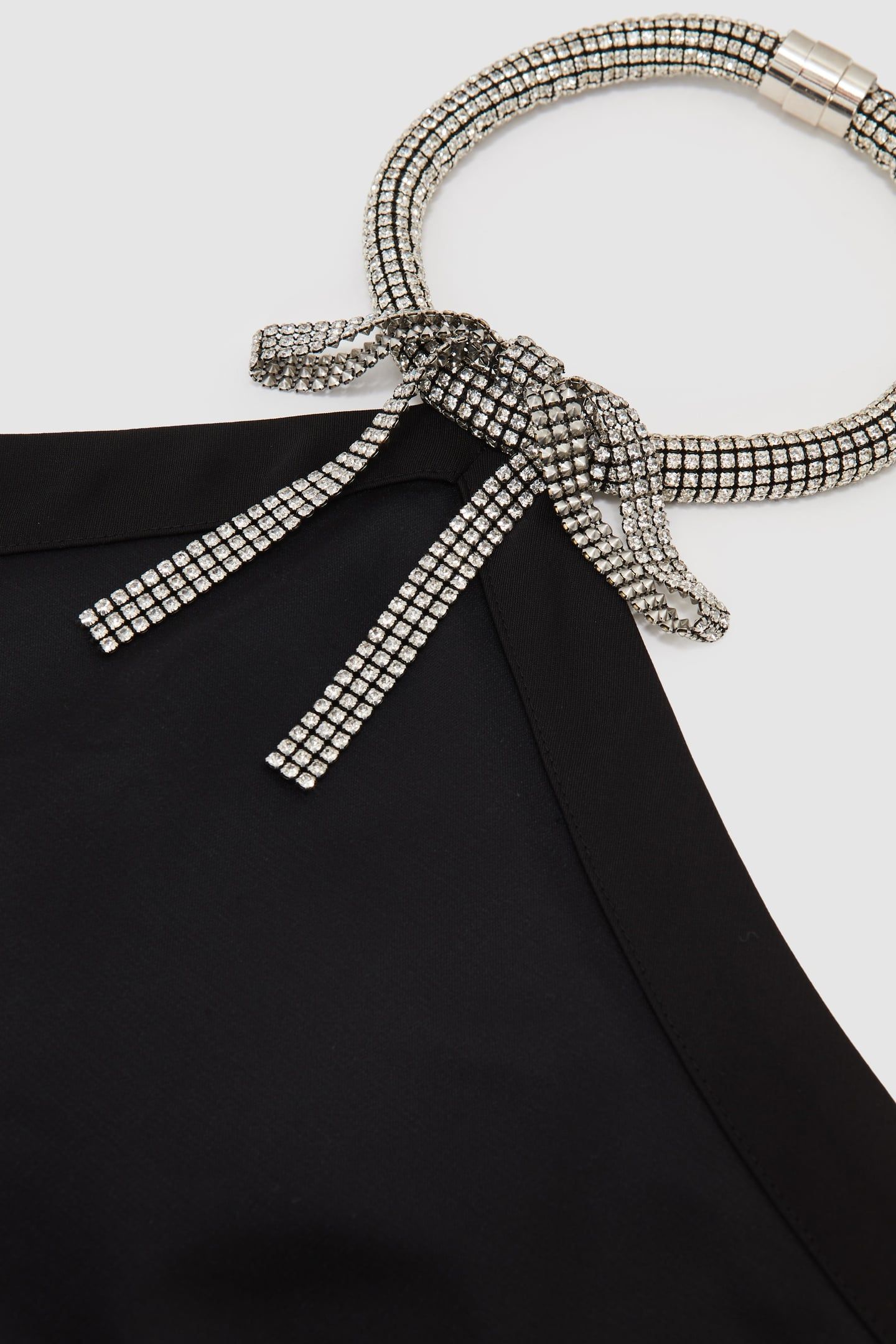 EMBELLISHED NECKLACE MINI DRESS BLACK 7