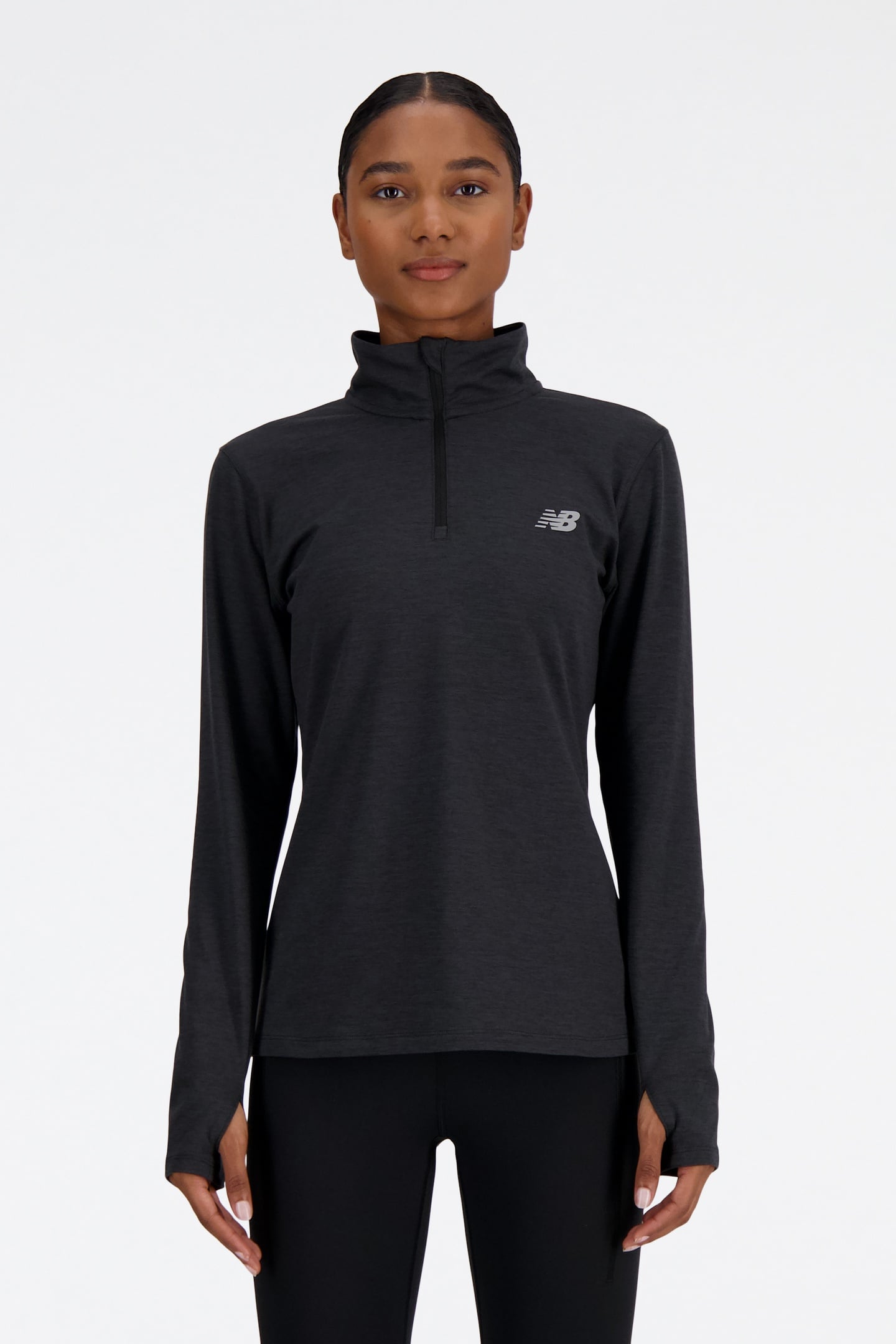 SPORT ESSENTIALS SPACE DYE 1/4 ZIP BKHEATHR 1