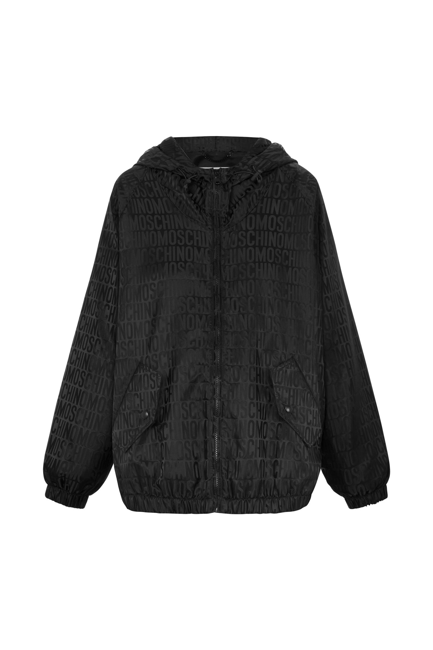 WINDBREAKER IN NYLON ALLOVER LOGO BLACK 4