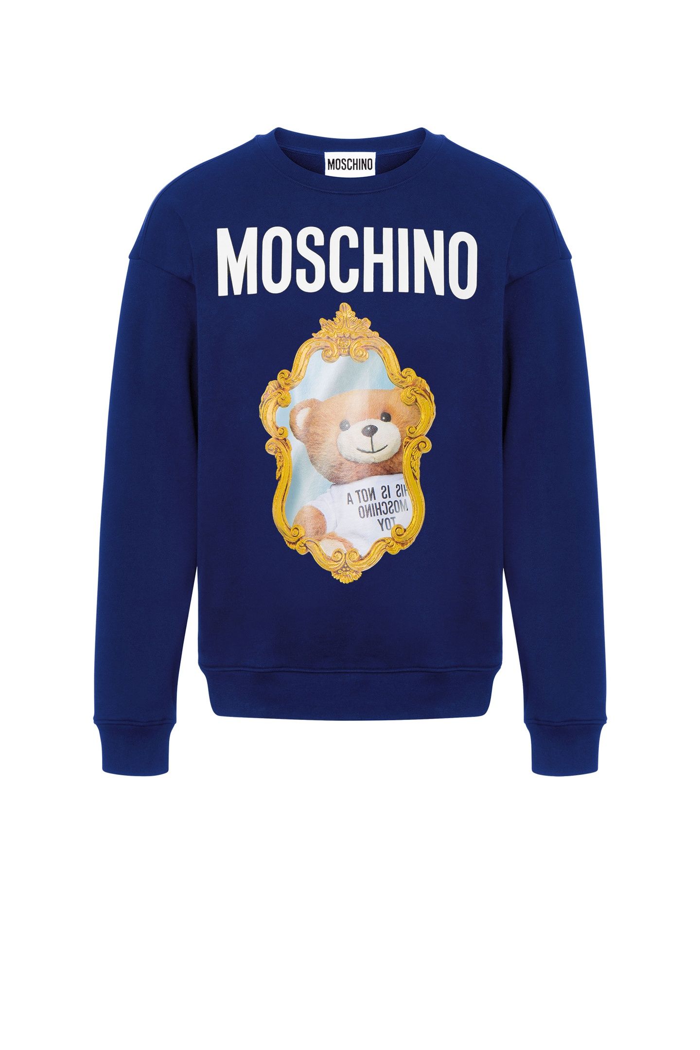 MIRROR TEDDY BEAR ORGANIC COTTON SWEATSHIRT BLUE 3