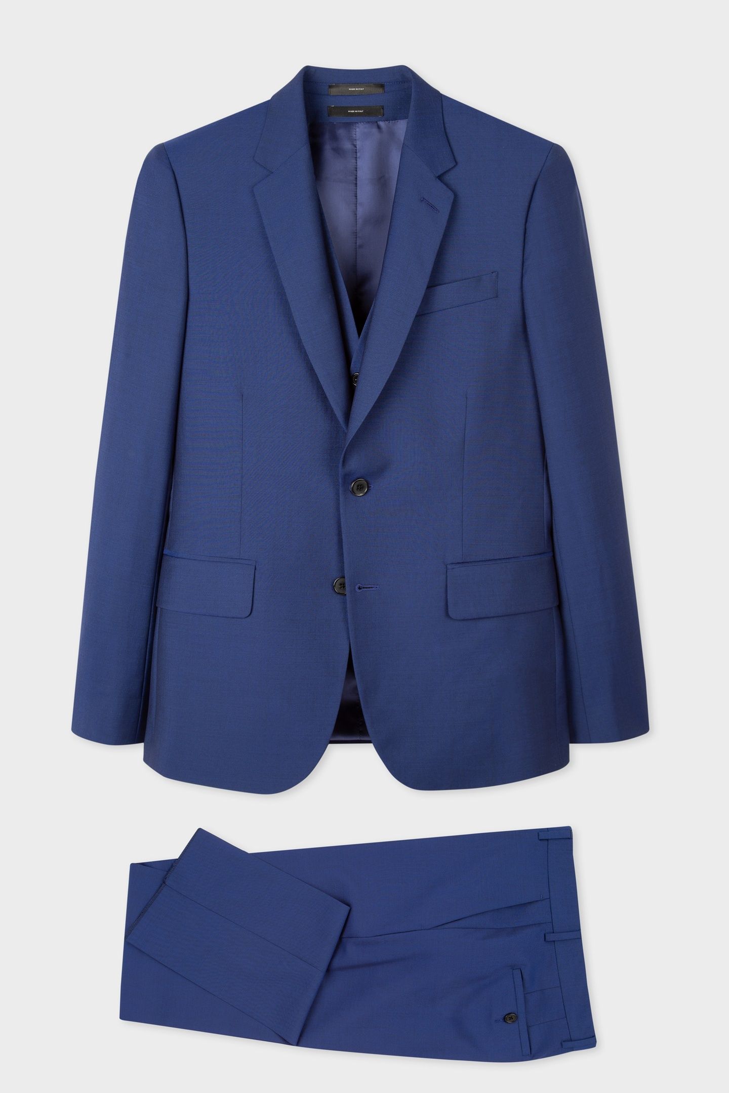 MENS TAILORED FIT 3PCE 2 BUTTON SUIT COBALT BLUE 8