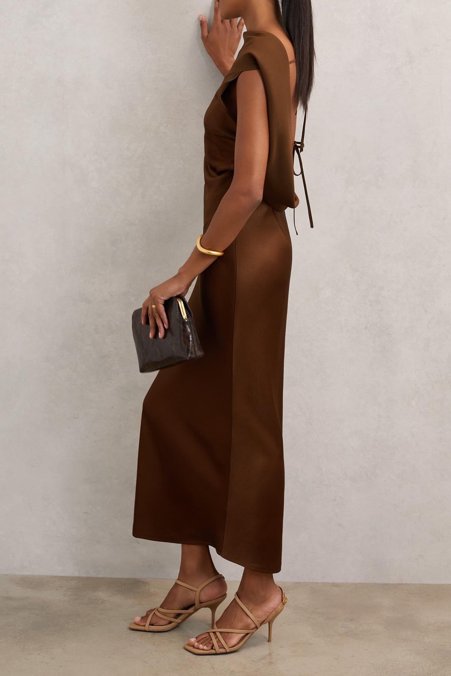 BACK DETAIL MIDI DRESS BRONZE 3