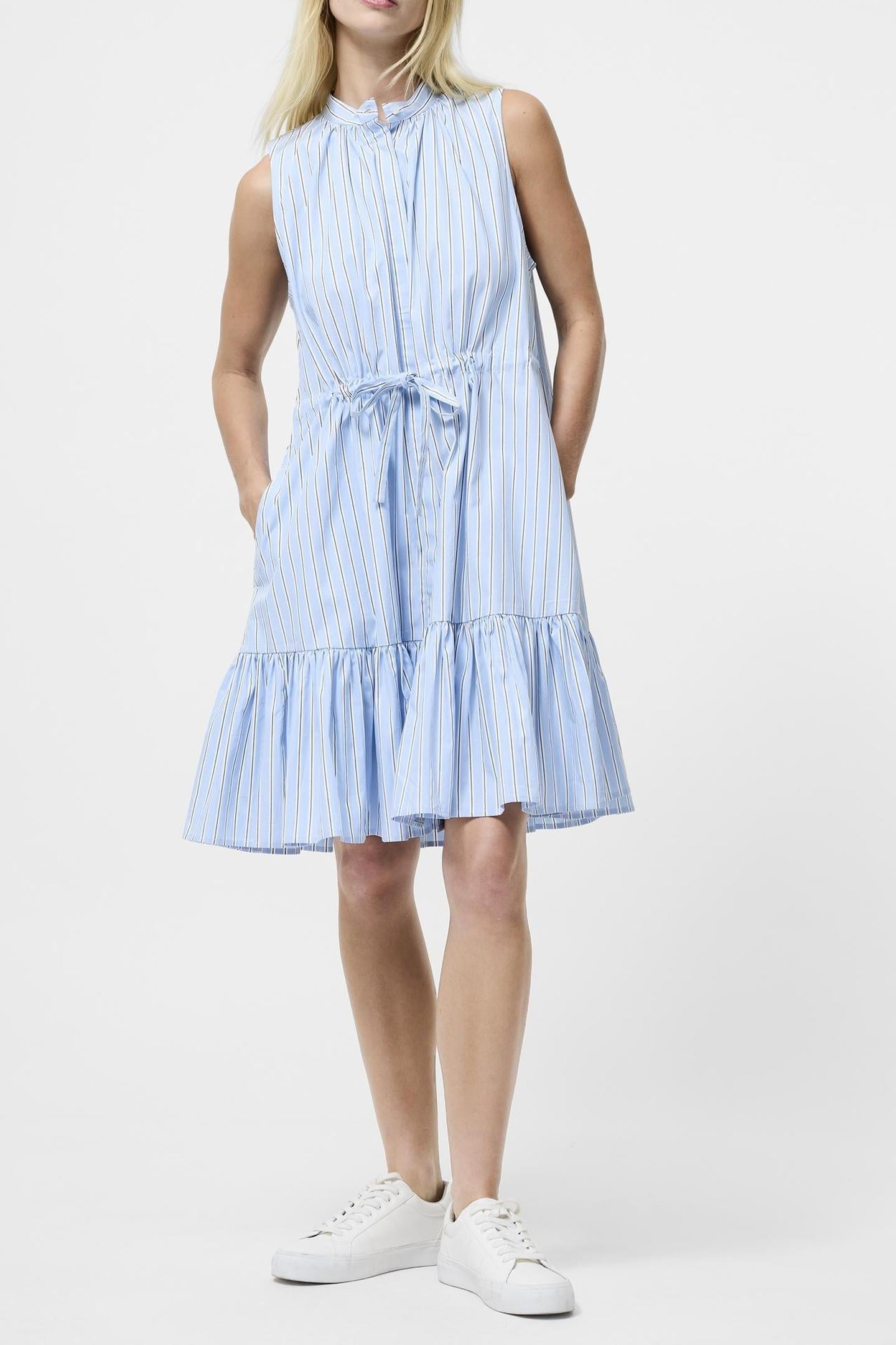 CAMBRIA COTTON STRIPED DRESS ARCTIC BLUE/LINEN WH 2