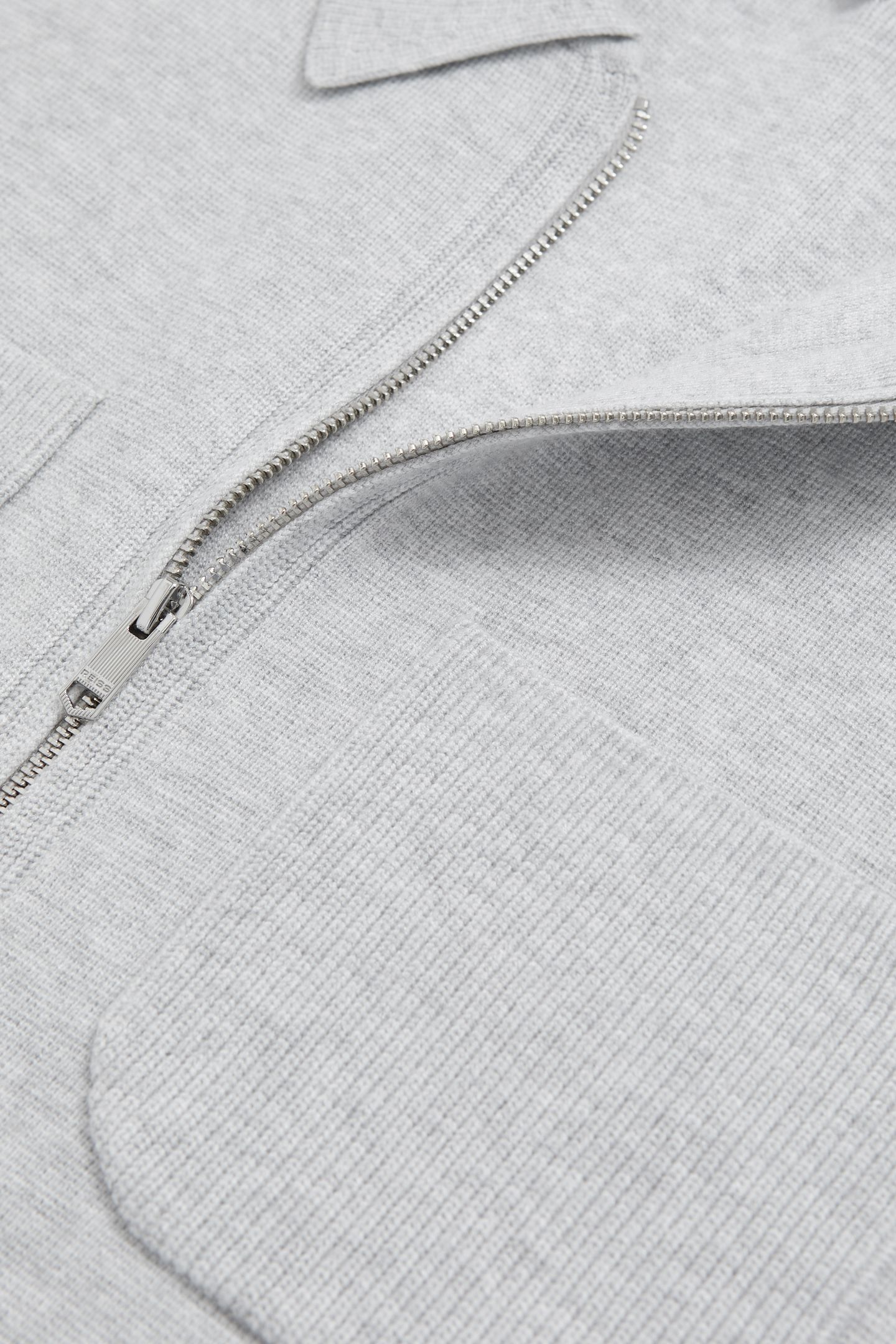 LS ZIP THROUGH RIBBED FOUR POCKET SHIRT SOFT GREY 6