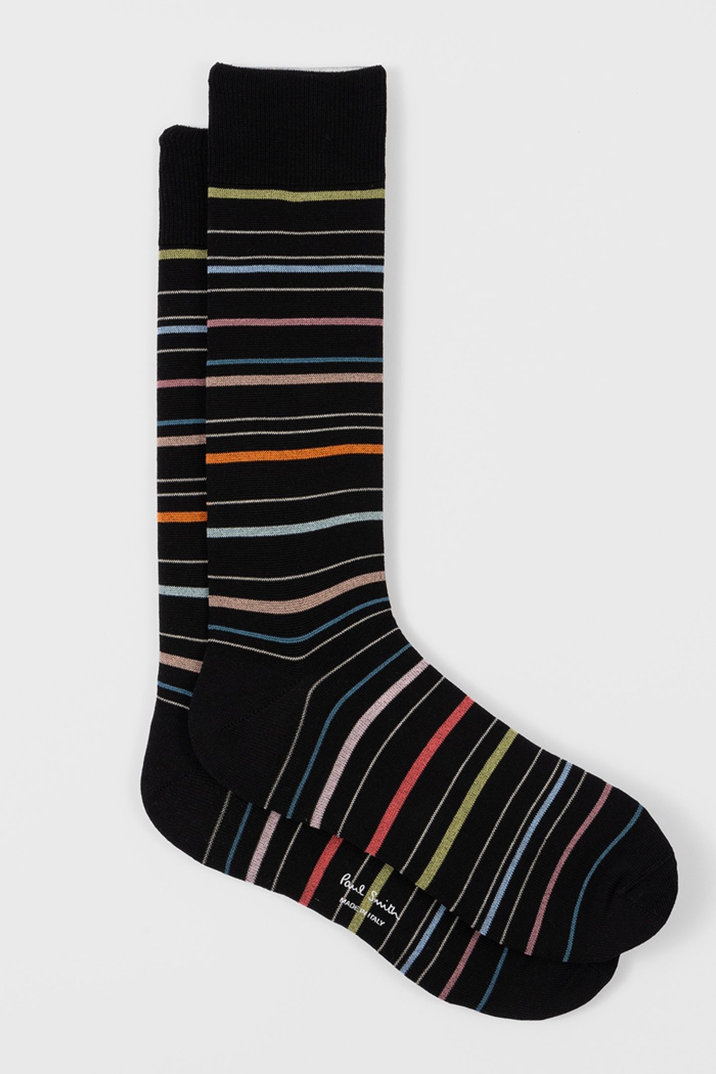 MEN SOCK PENCIL STRIPE BLACK 5