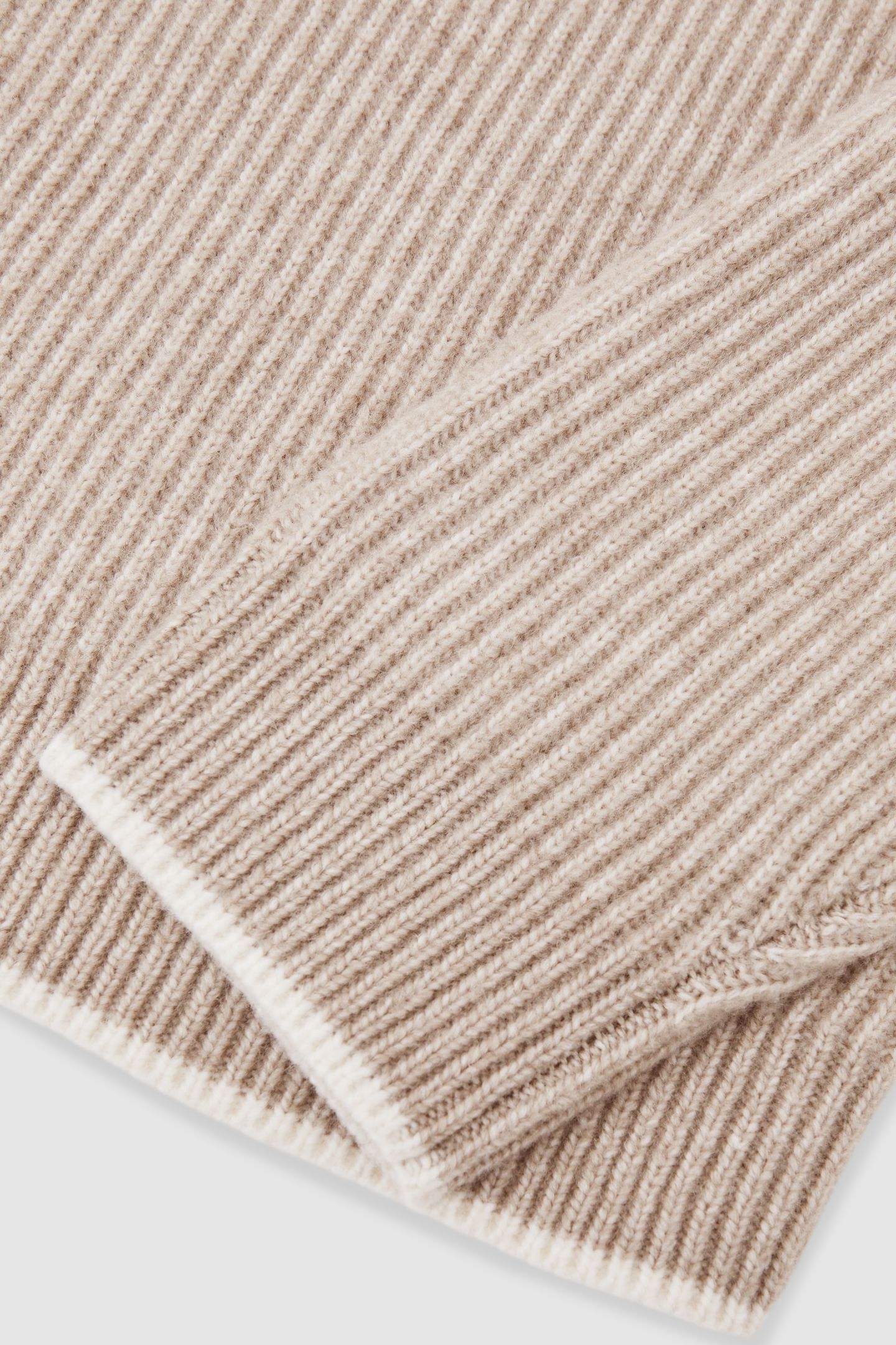 LS CREW BRUSHED WOOL RIBBED JUMPER OATMEAL BROWN 8