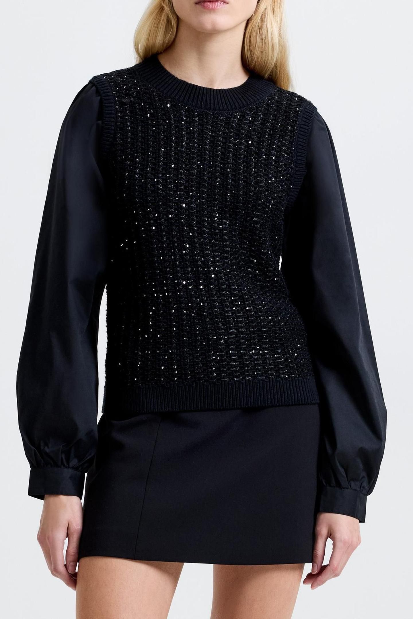 MIX MEDIA L/S JUMPER BLACK 2