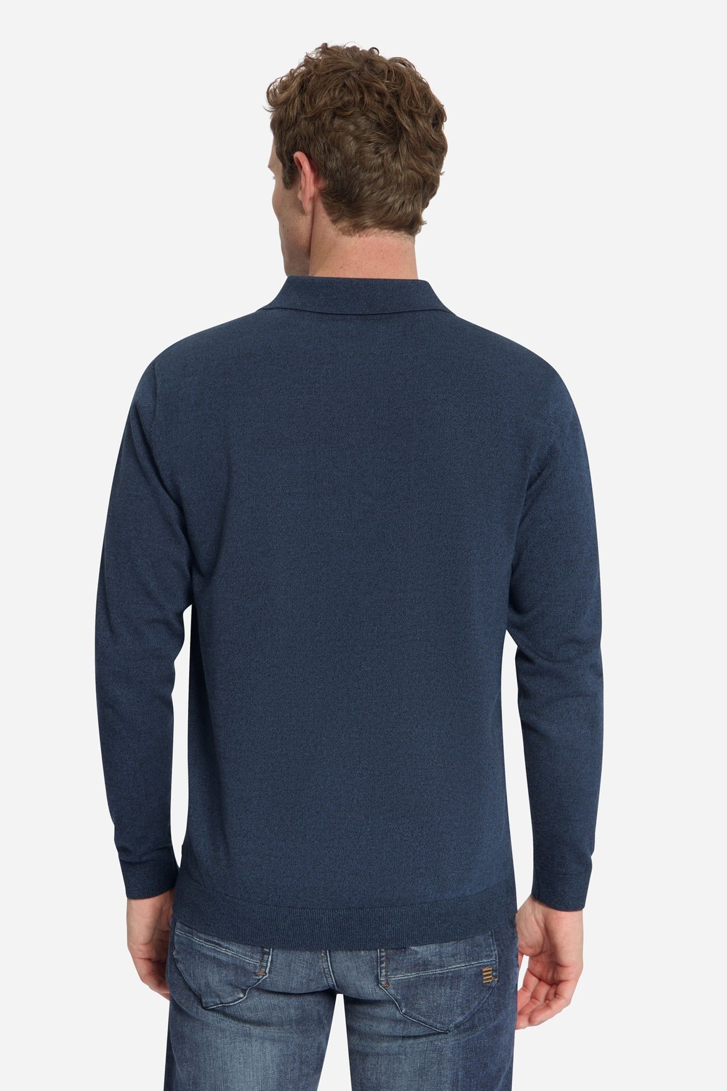 PULLOVER V POLO MELANGE NAVY 4