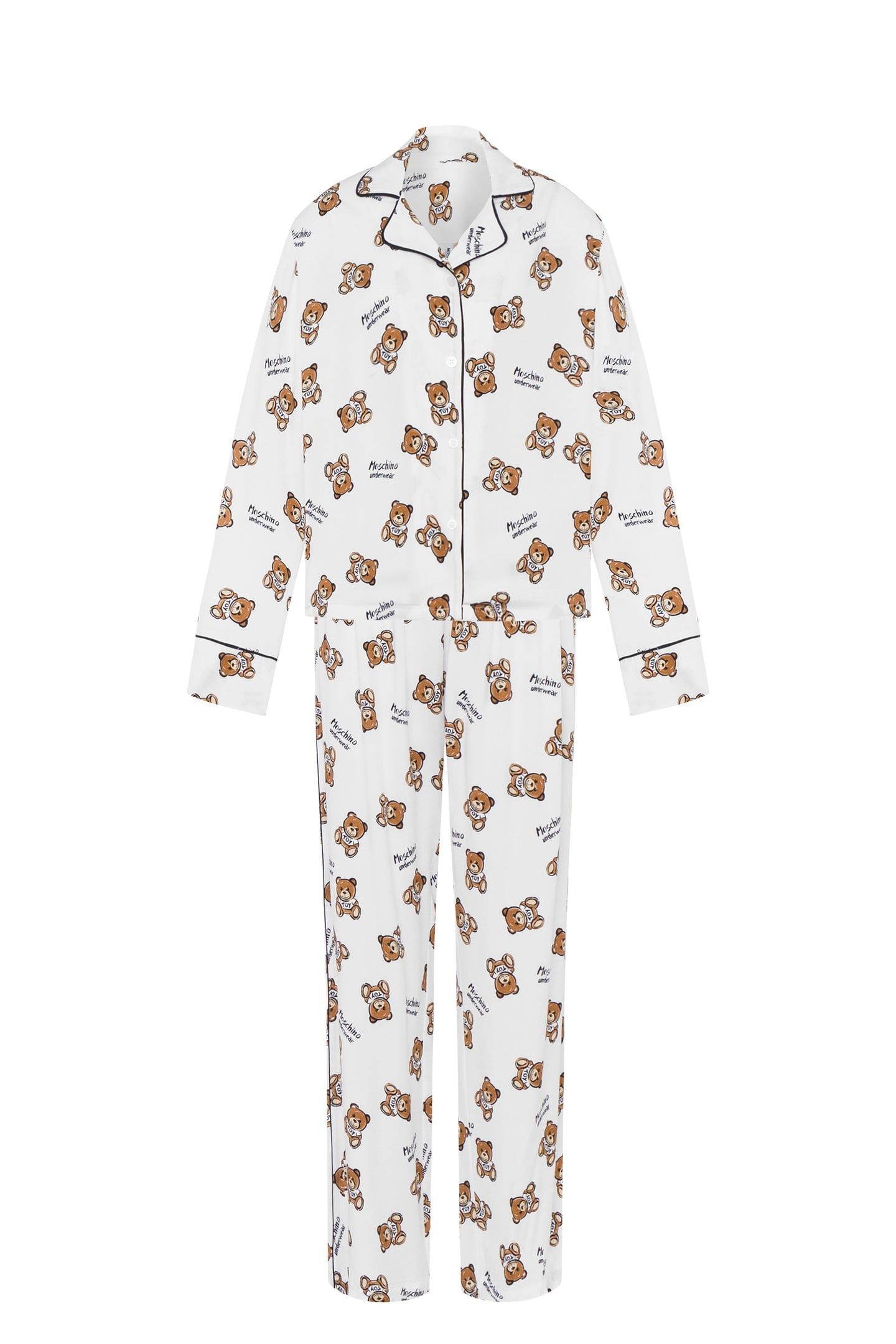 ALLOVER TEDDY BEAR TWILL PYJAMAS WHITE 3