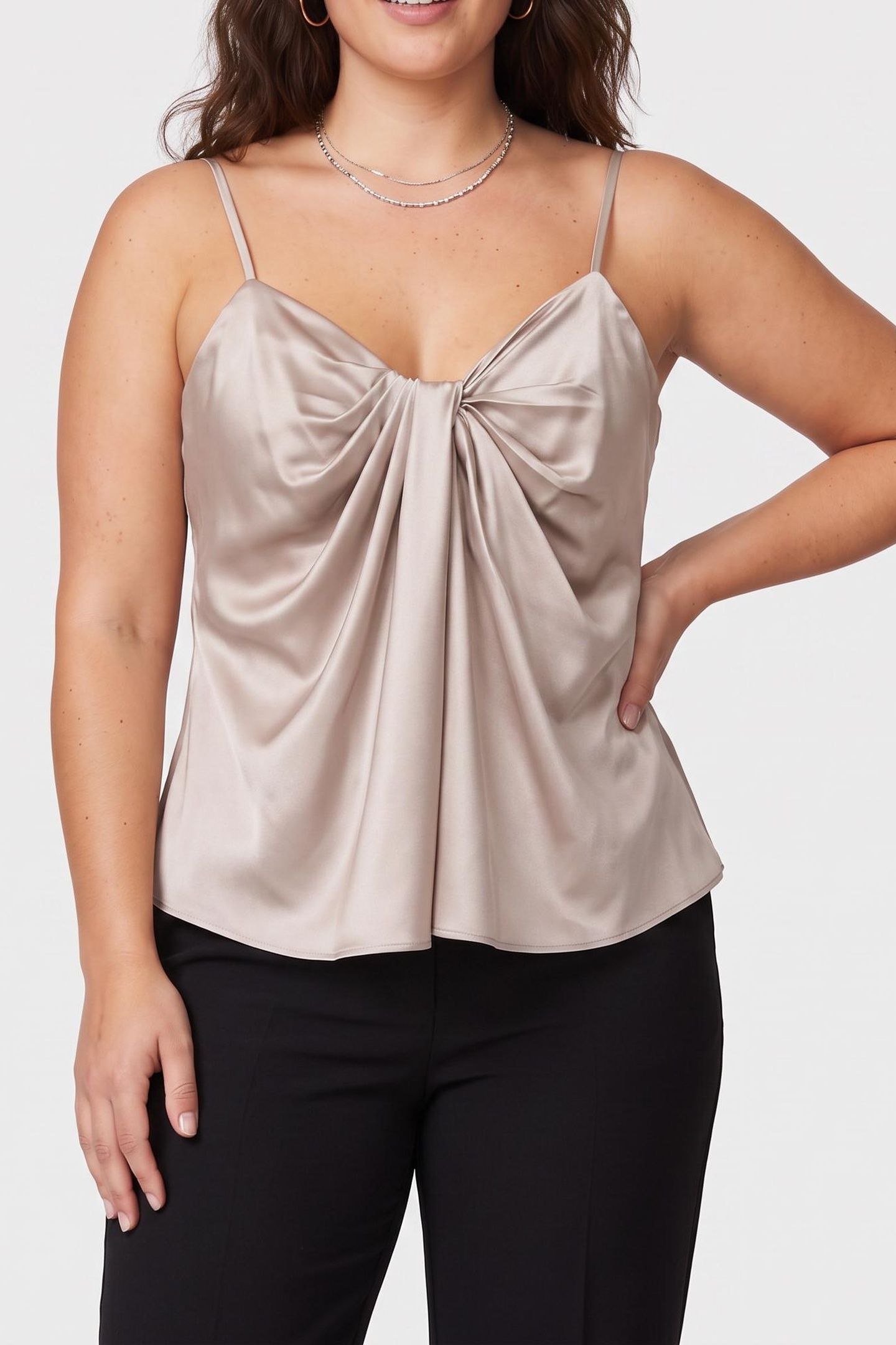 ARETHA SL TOP VELVET TAUPE 1