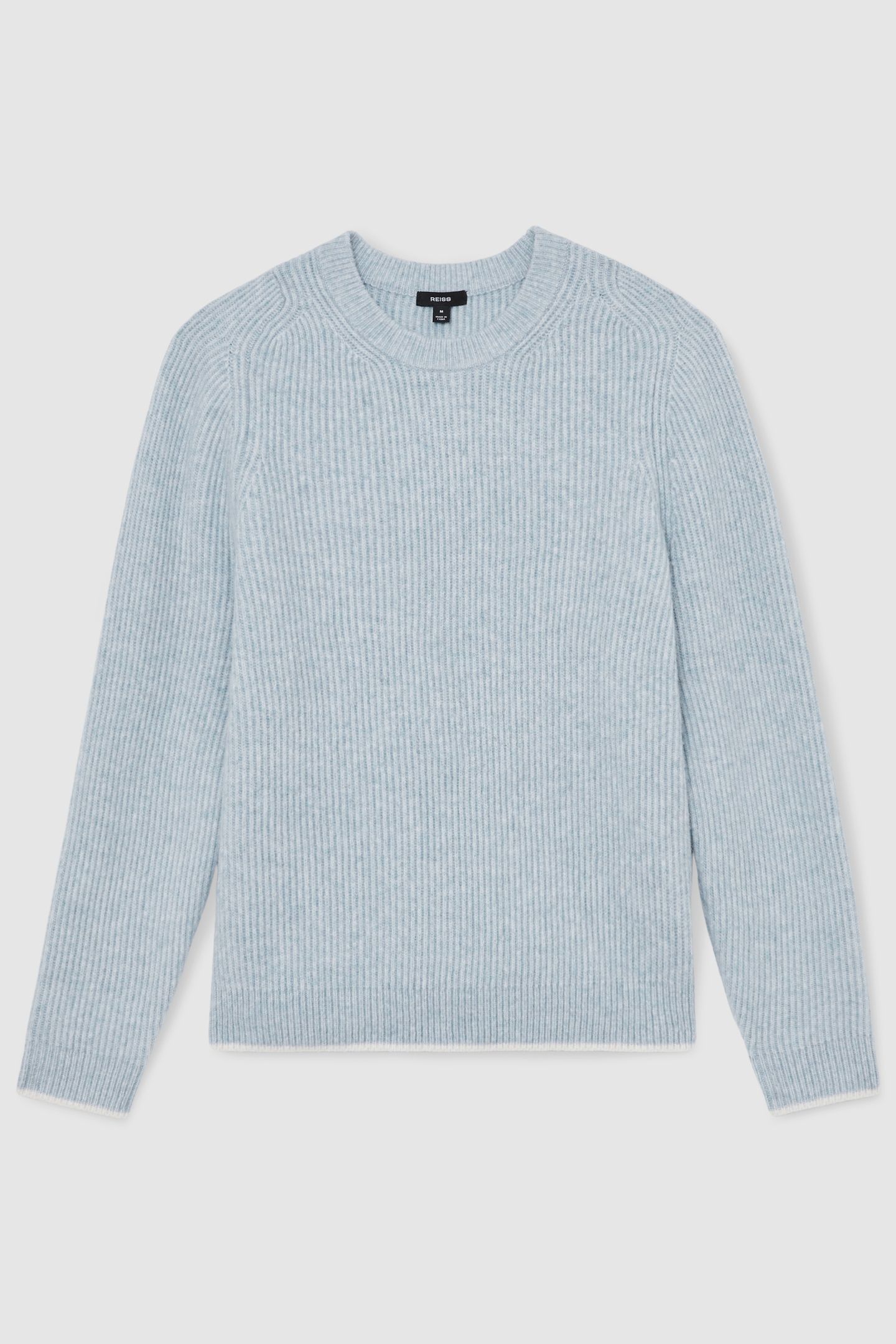 LS CREW BRUSHED WOOL RIBBED JUMPER SOFT BLUE 3