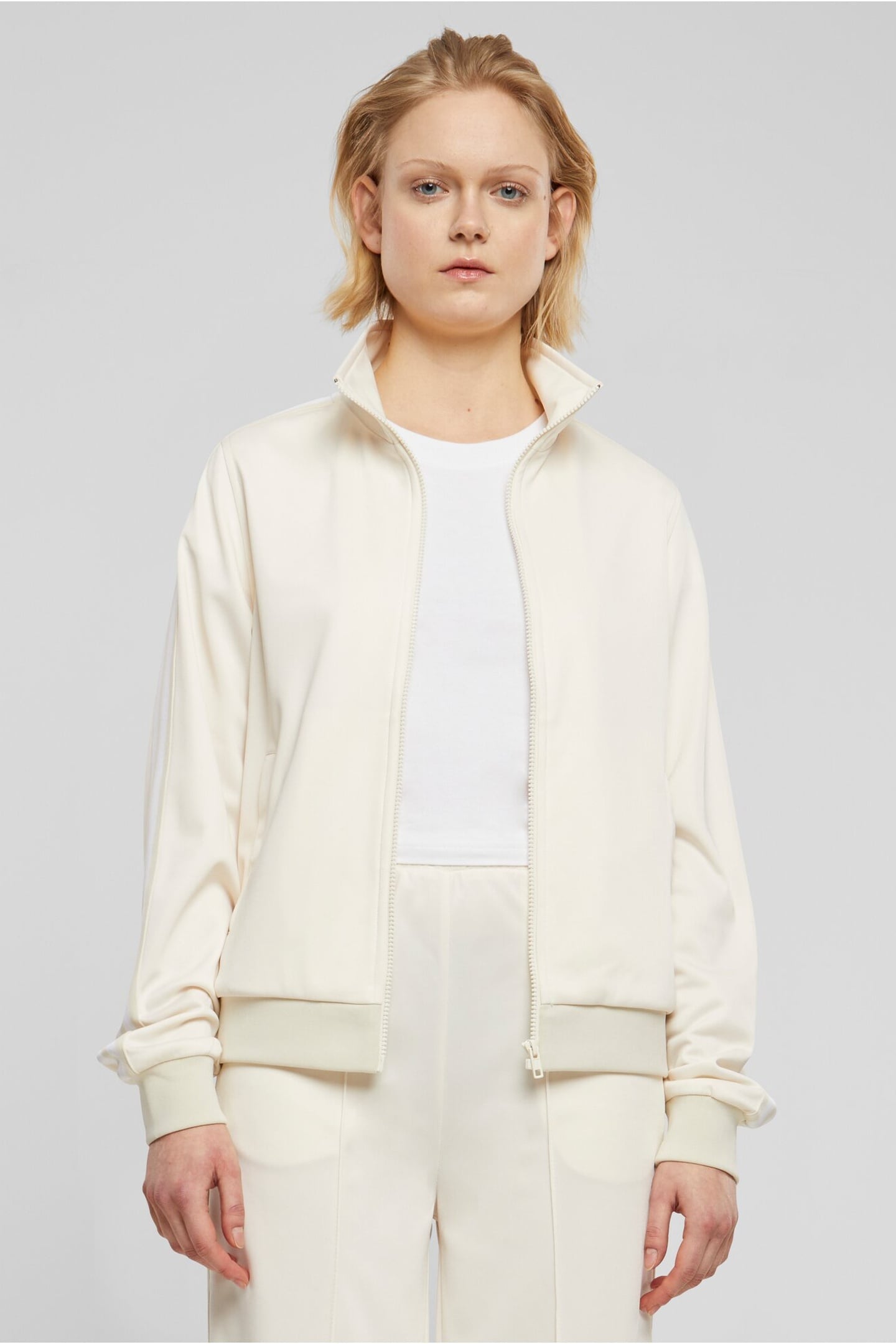 LADIES RETRO TRACK JACKET WHITESAND 1