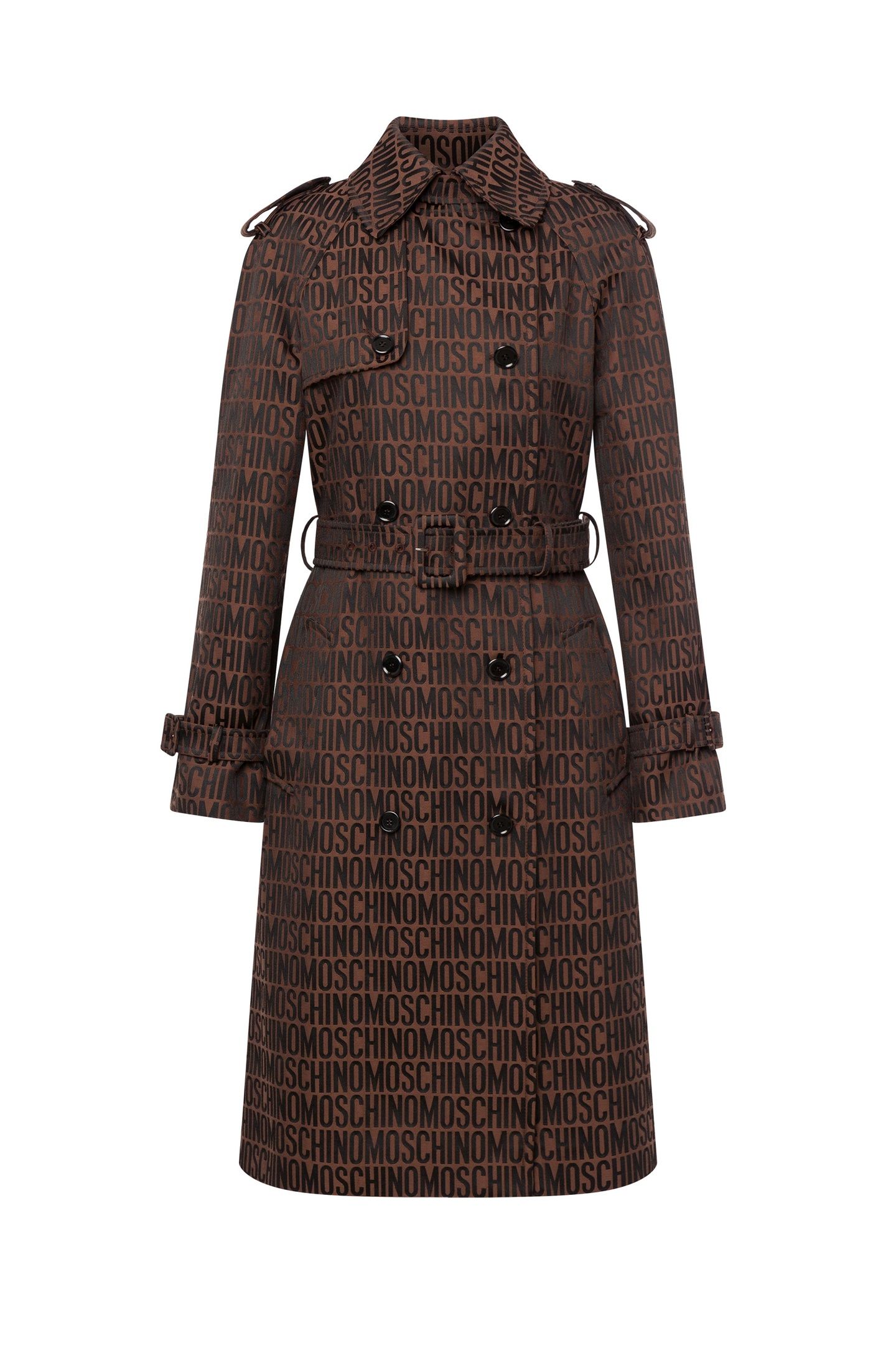 ALLOVER LOGO NYLON TRENCH COAT BROWN 3