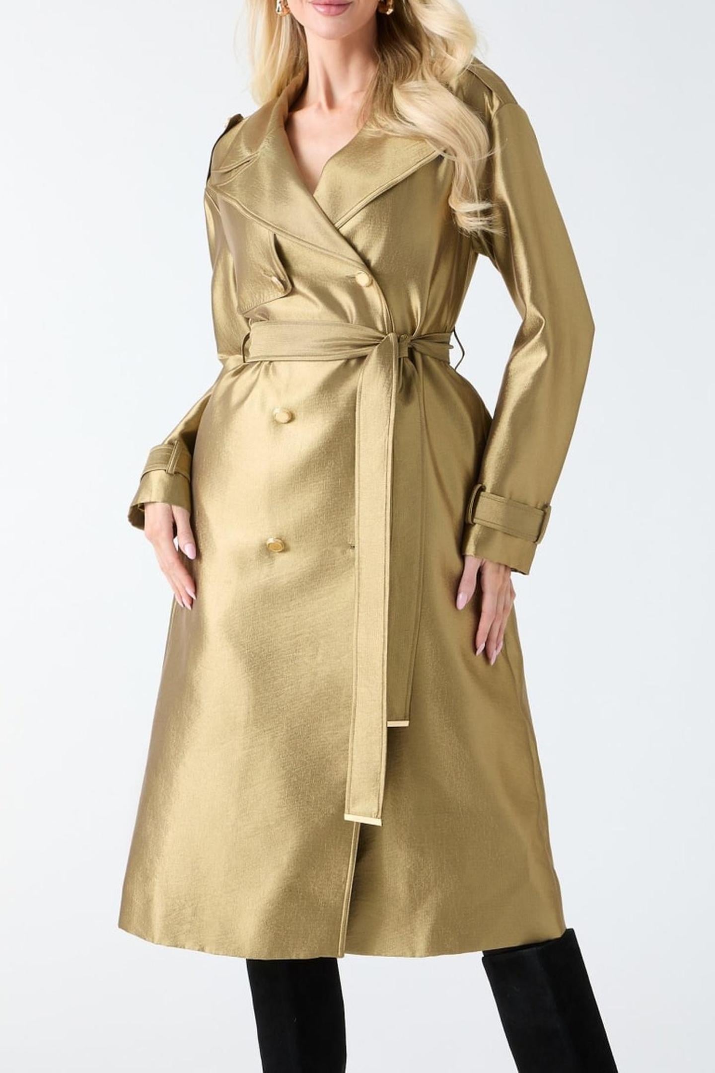 MILLA TRENCH COAT ANTIQUE GOLD MULTI 3