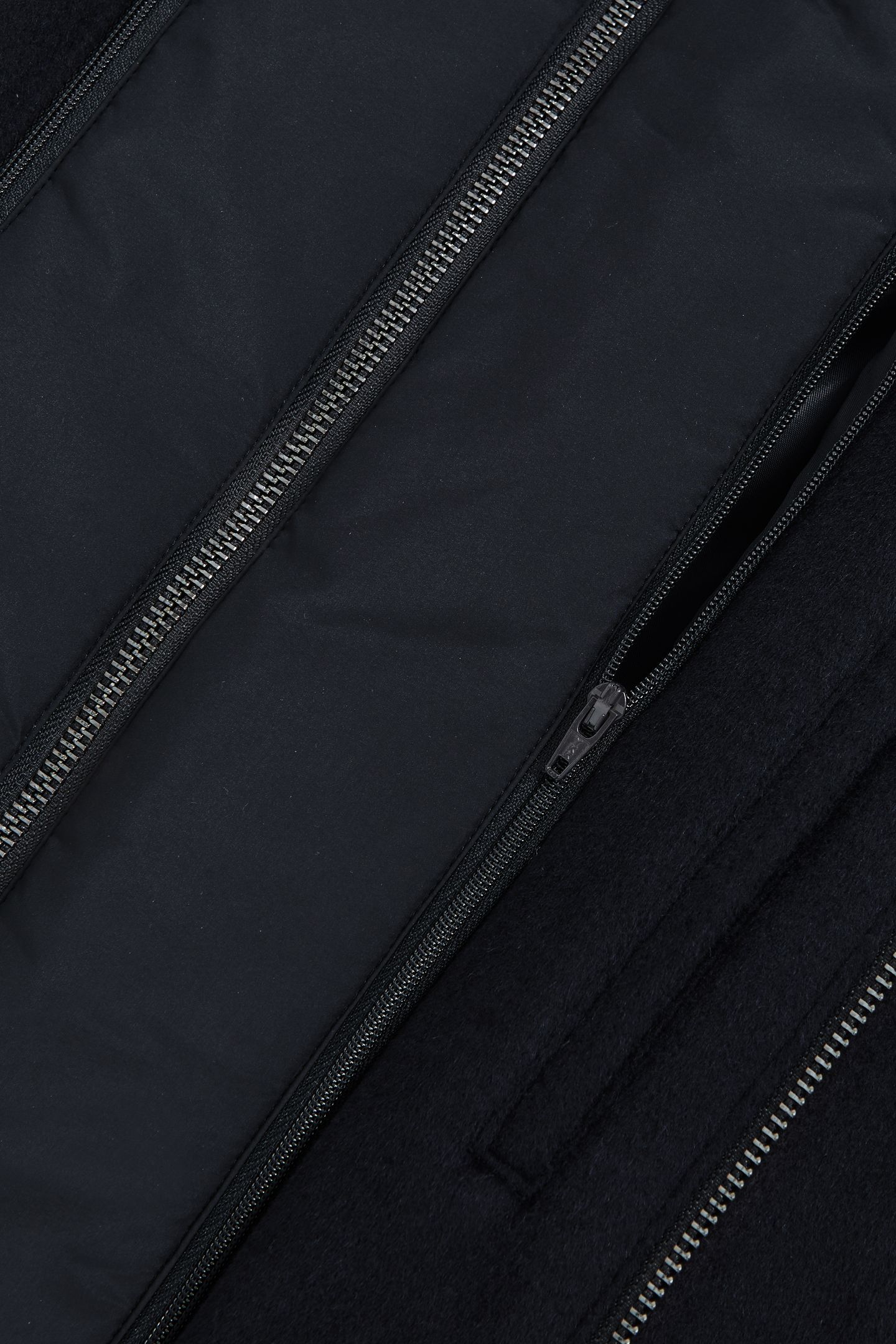 WOOL GILET INSERT FUNNEL NECK COAT NAVY 7