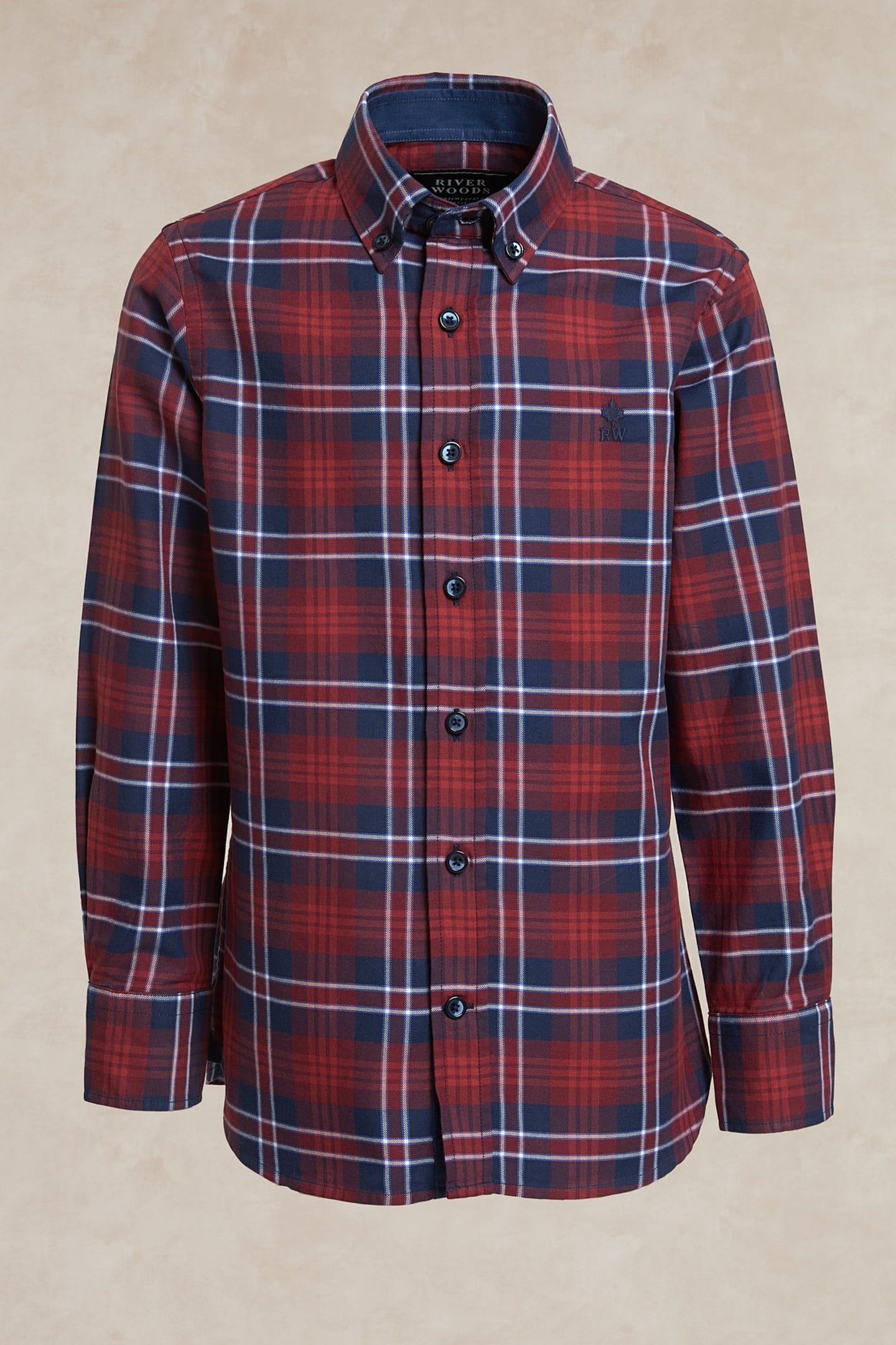 COTTON CHECKED SHIRT BLUE/RED 1