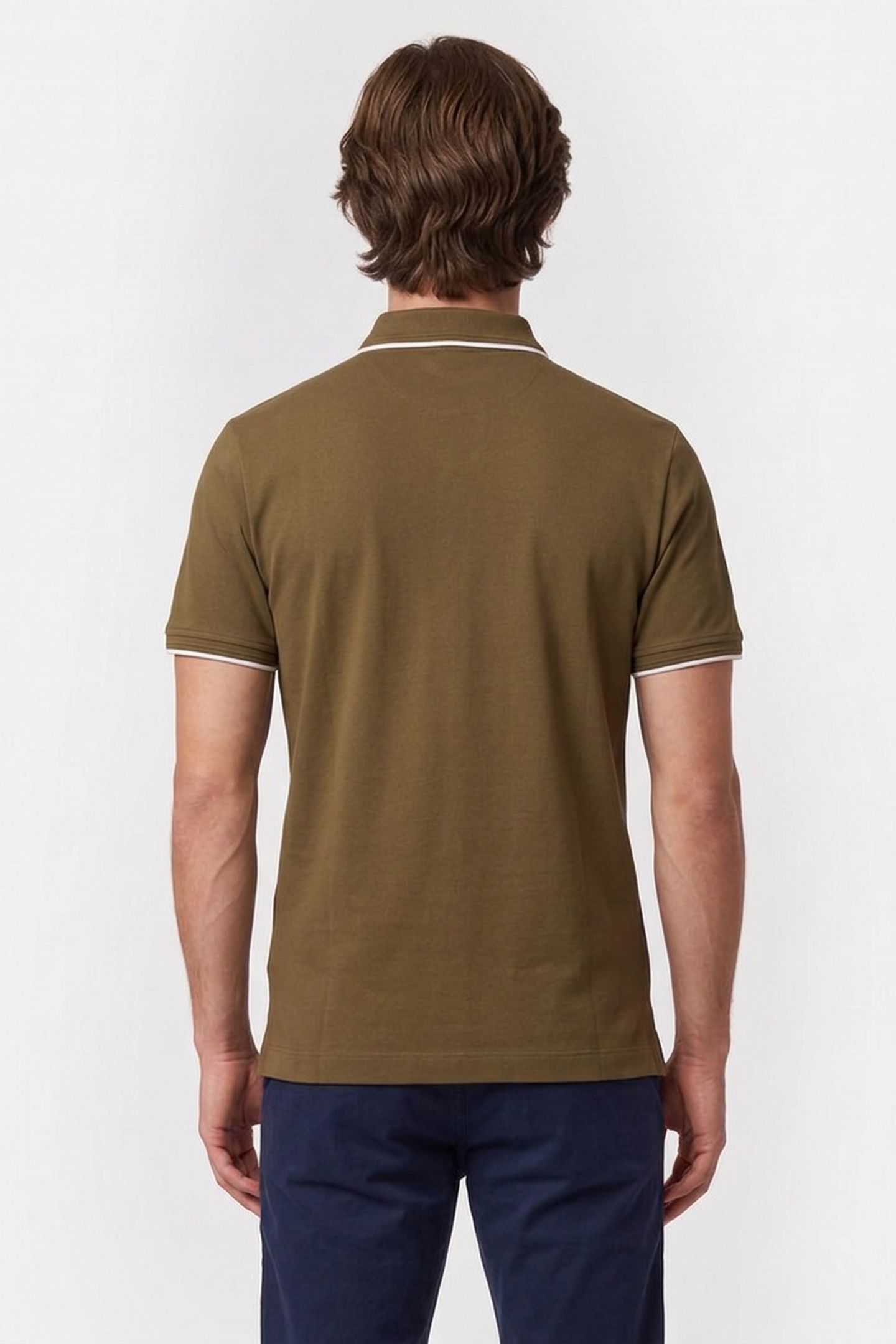 CHEST LOGO STRIPED POLO DARK OLIVE 2