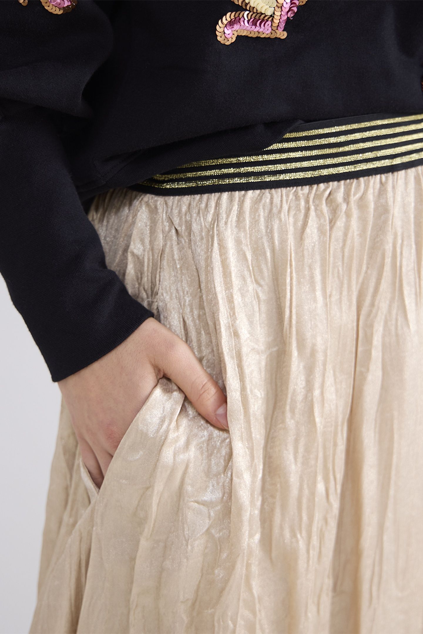 SKIRT LAMEE METALLIC CRINCKLE GOLD 4