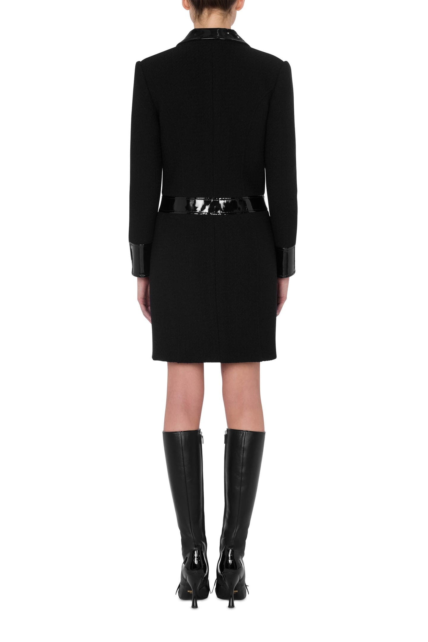 BONDAGE BUCKLE BOUCLÉ COAT BLACK 2
