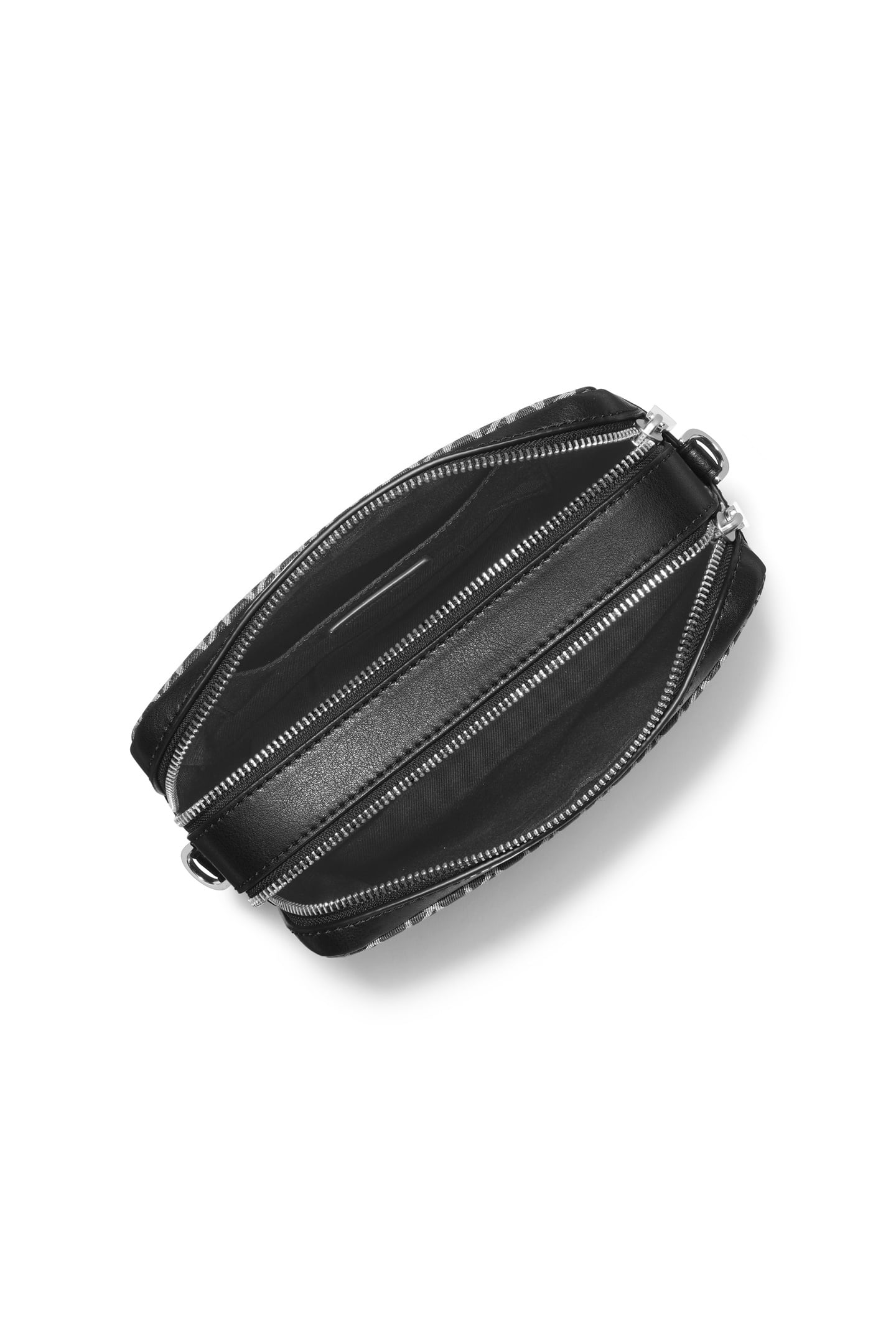 MEDIUM DOUBLE ZIP CHAIN CAMERA CROSSBODY BLACK 3