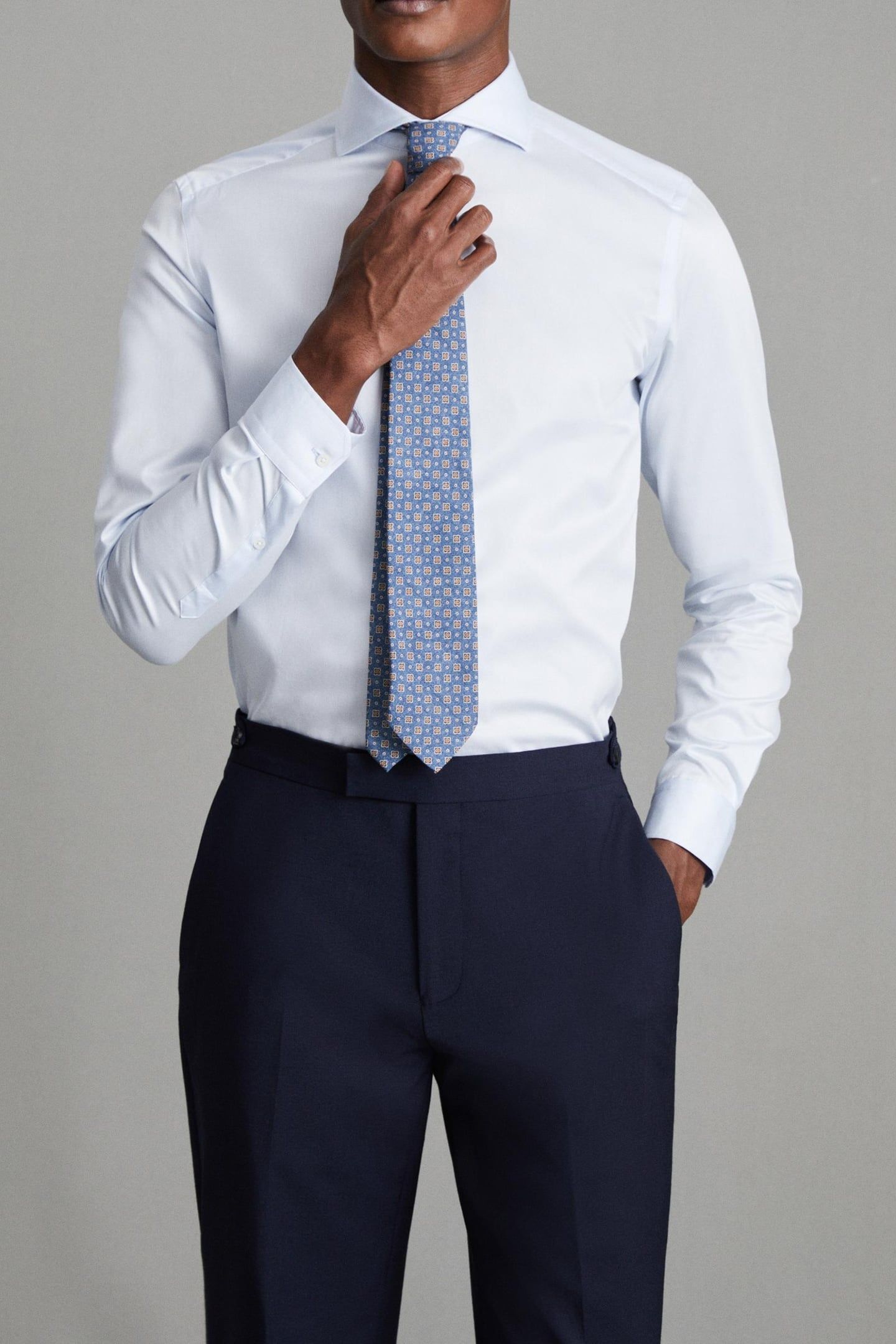 LS TWO FOLD TWILL COTTON SHIRT SOFT BLUE 1