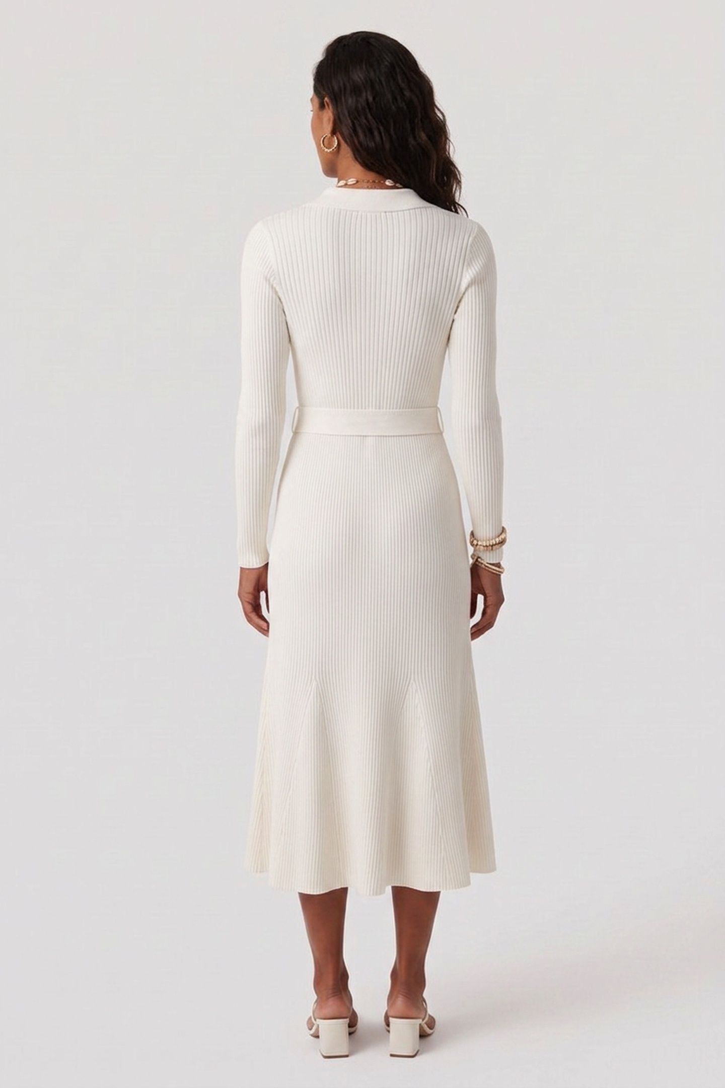AGATHE POLO LS DRESS MACADAMIA 2