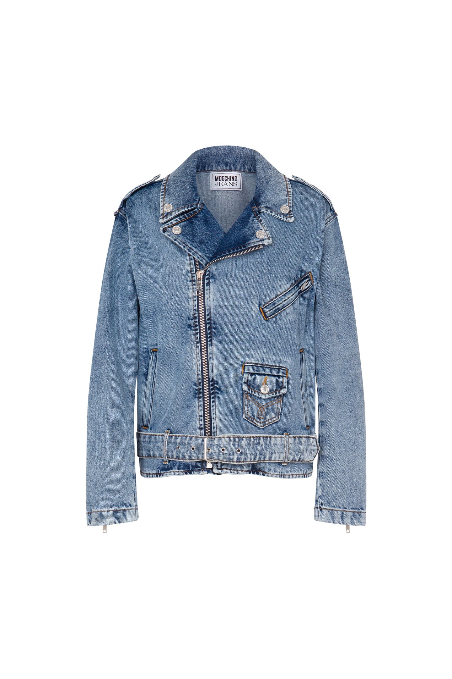 BIKER IN DENIM PEACE SYMBOL BLUE 3